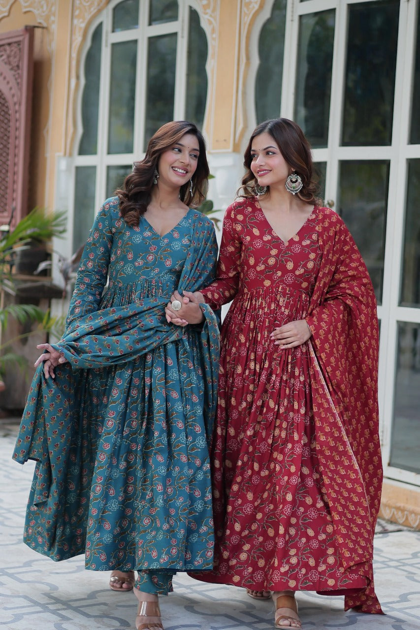 Hooriya fashions - Pure cotton dupattaset with pants.