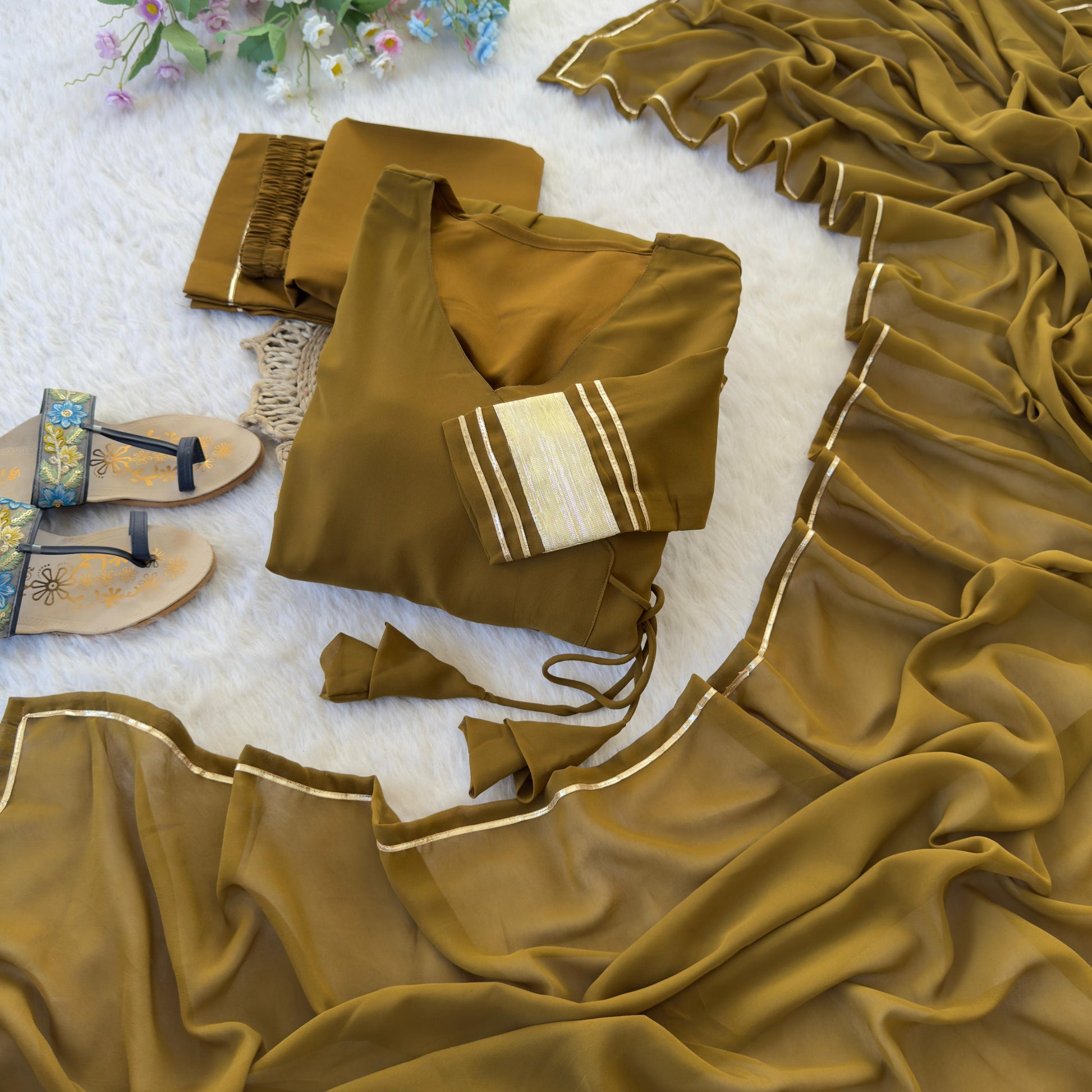 Hooriya fashions - Pure Fox Georgette dupatta set of 3 pic
