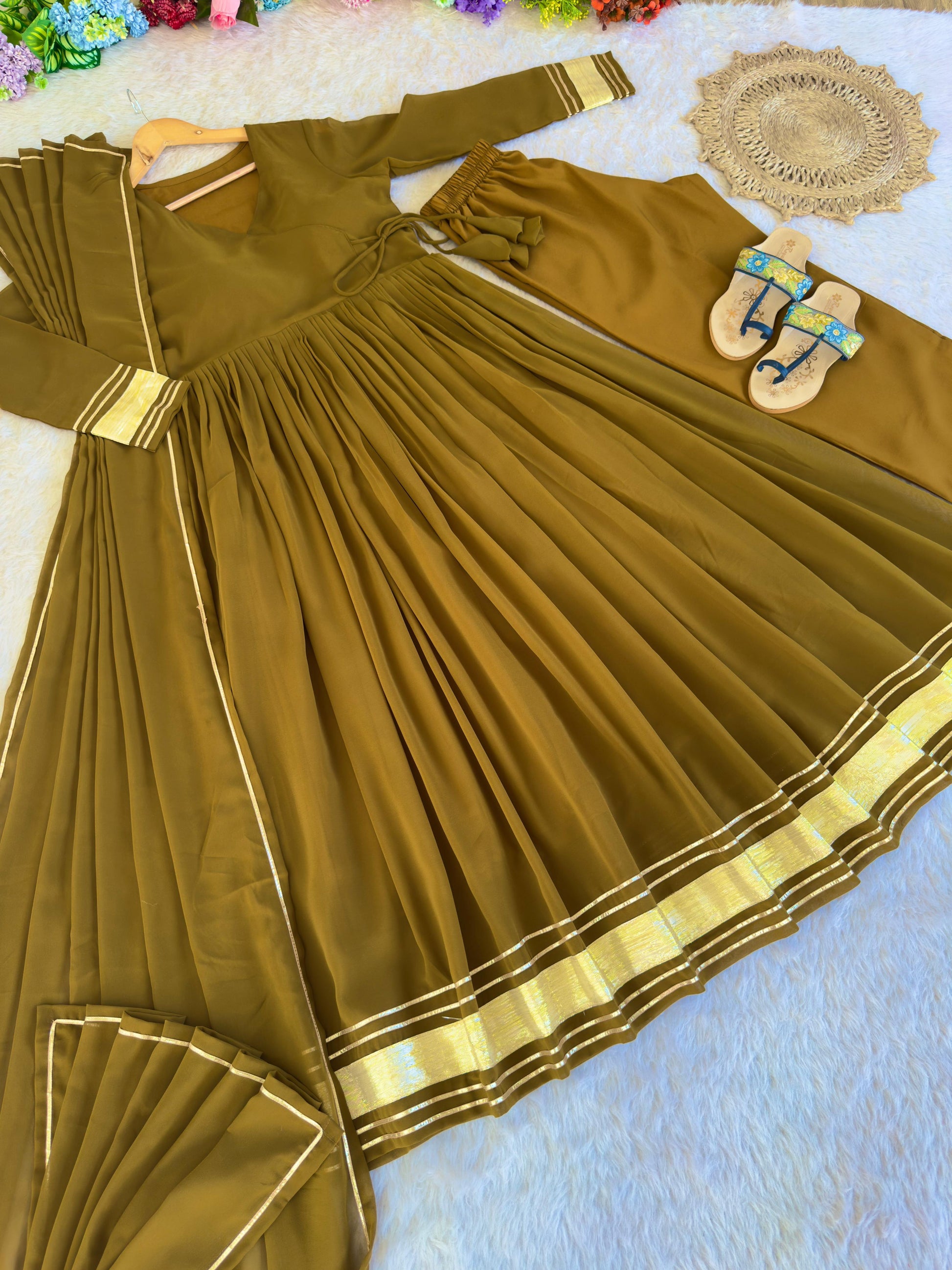 Hooriya fashions - Pure Fox Georgette dupatta set of 3 pic