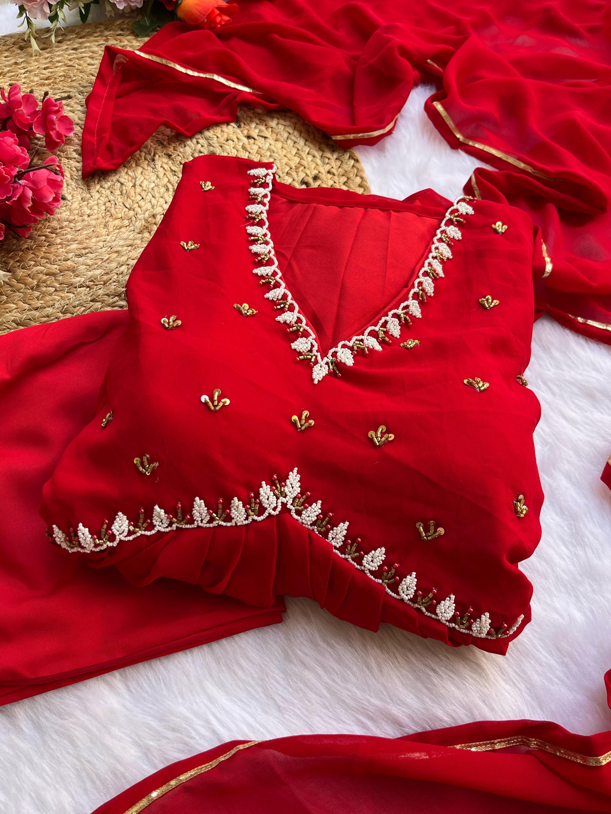 Hooriya fashions - Party Wear Look Fox Gerorrget Gown With Dupatta , pant.