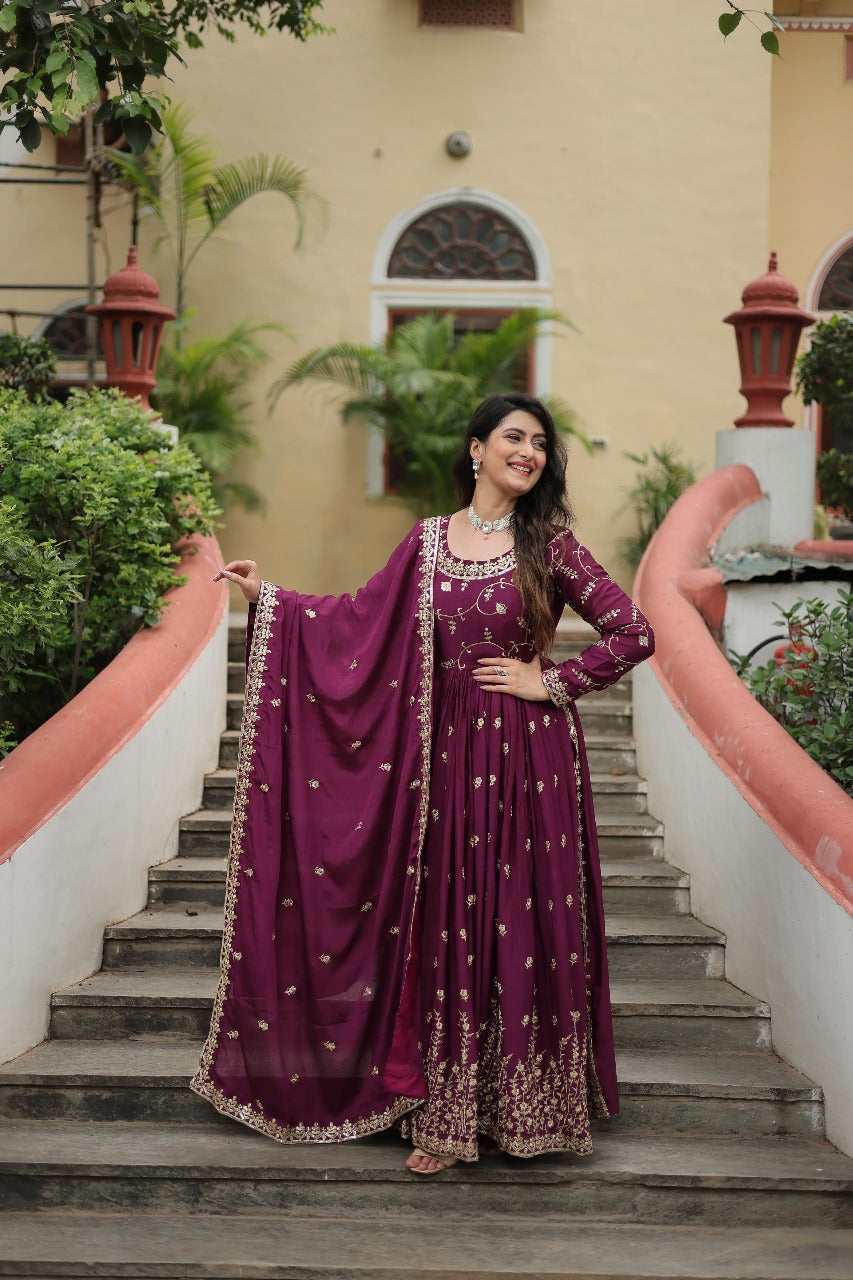 Hooriya fashions - Chinon with Rich Sequins Embroidered work Kurti
