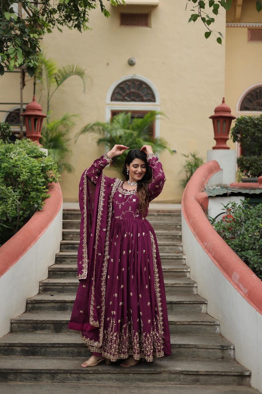 Hooriya fashions - Chinon with Rich Sequins Embroidered work Kurti