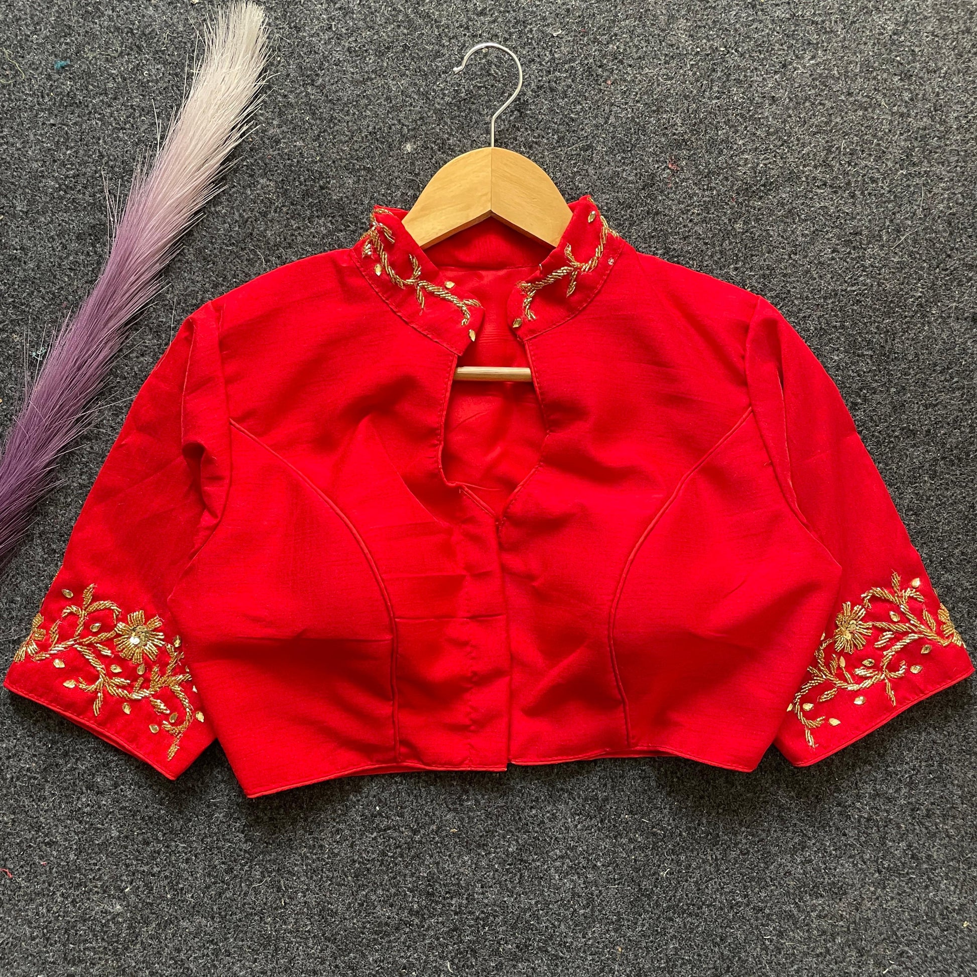 Hooriay fashions - Pure Banglori Silk with heavy handwork blouse