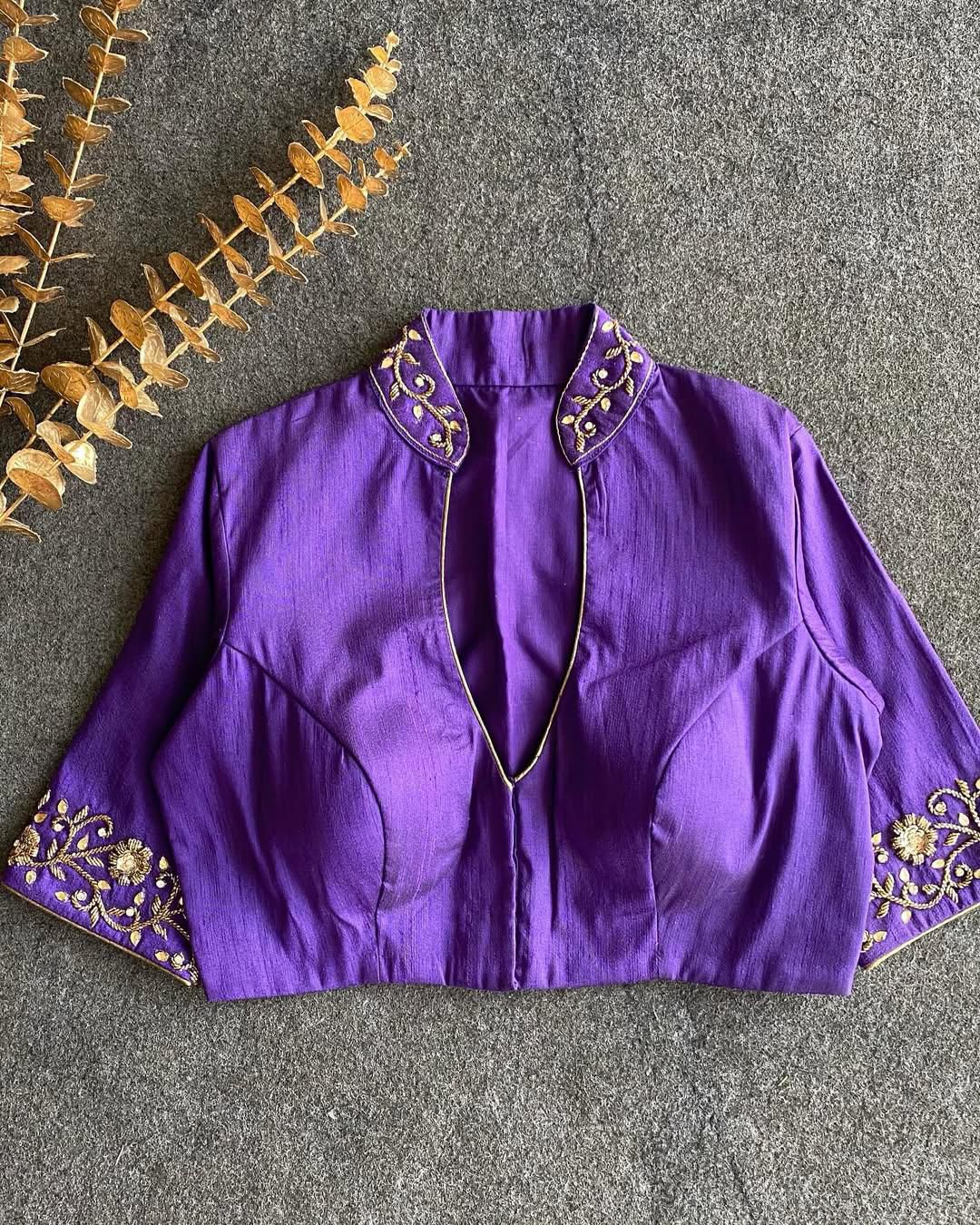 Hooriay fashions - Pure Banglori Silk with heavy handwork blouse