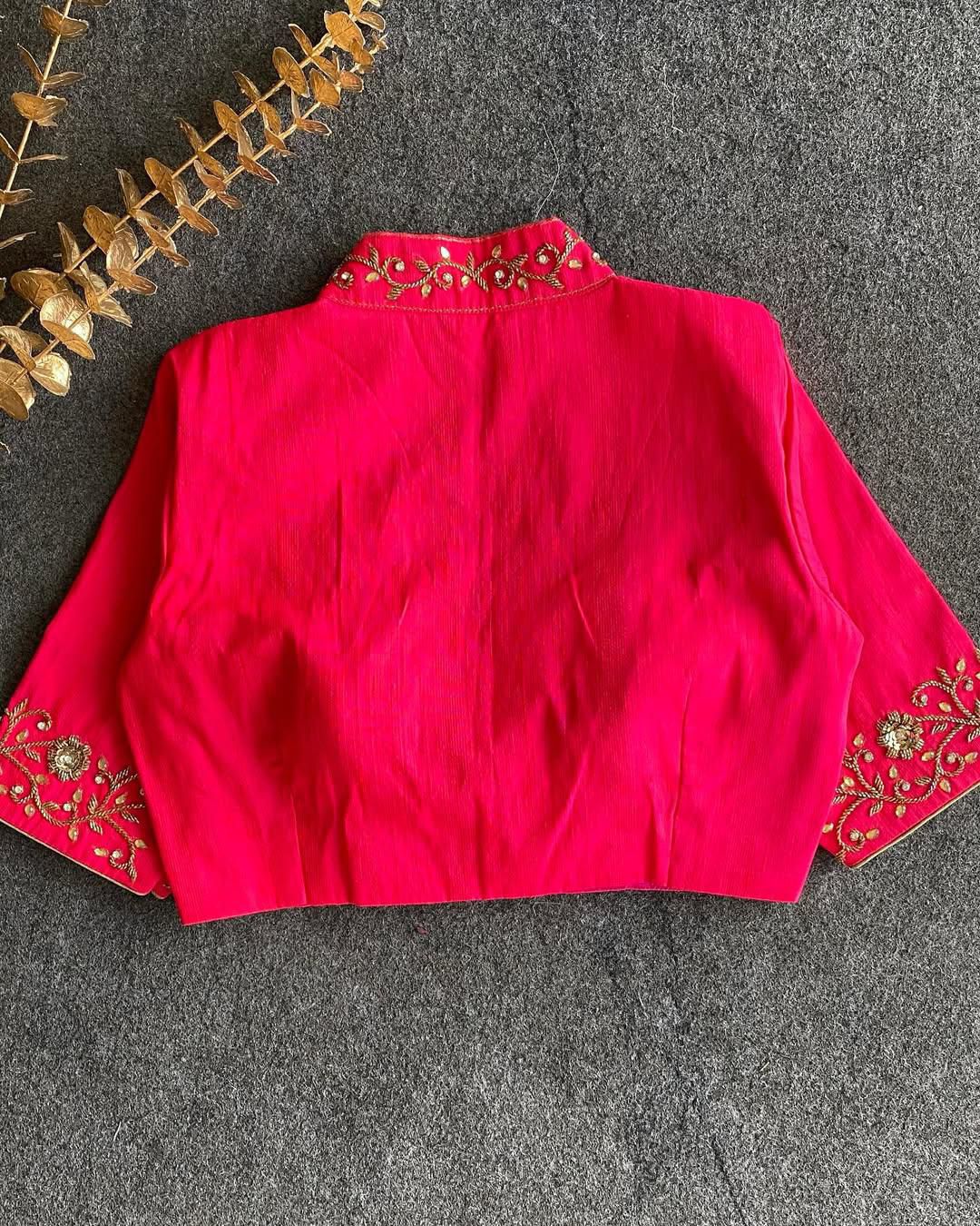 Hooriay fashions - Pure Banglori Silk with heavy handwork blouse