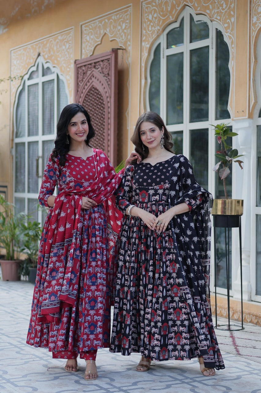 Hooriya fashions - Pure Cotton Kurti 3 pic set