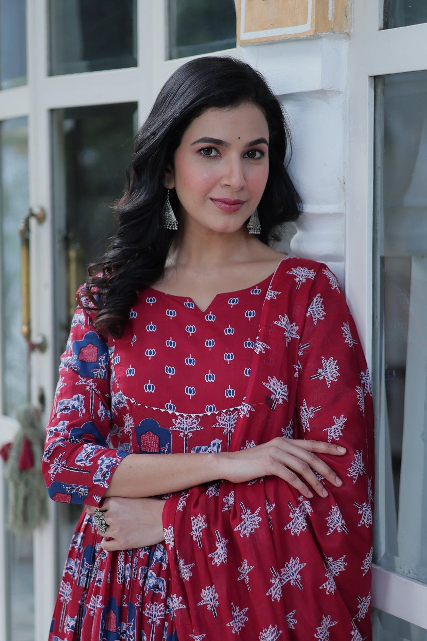 Hooriya fashions - Pure Cotton Kurti 3 pic set