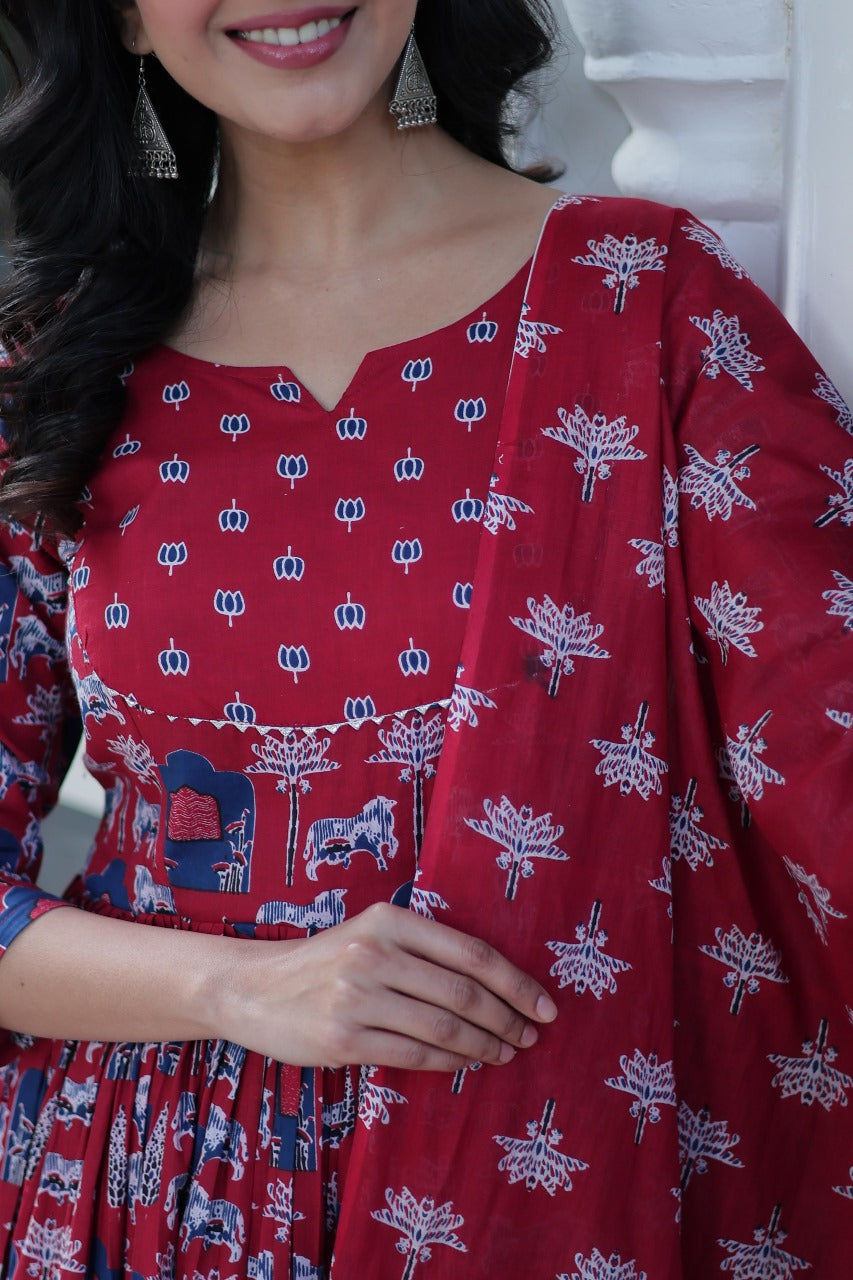 Hooriya fashions - Pure Cotton Kurti 3 pic set