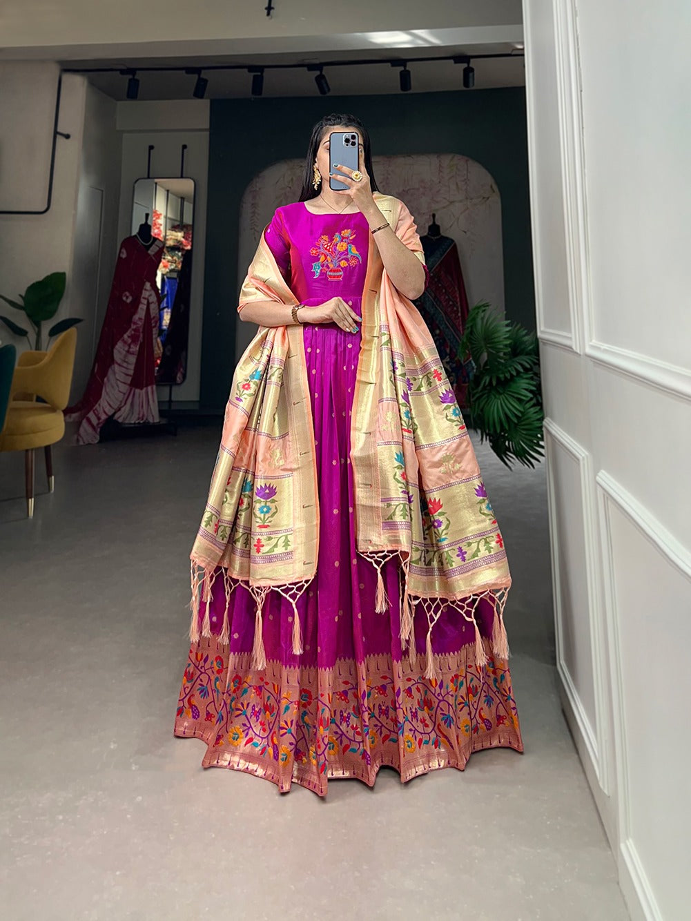 Hooriya fashions - Jacquard silk Gown