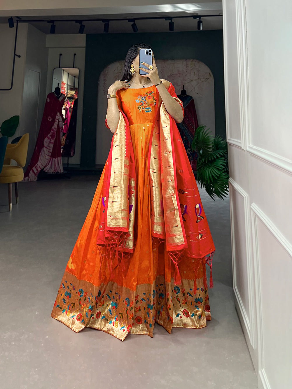 Hooriya fashions - Jacquard silk Gown