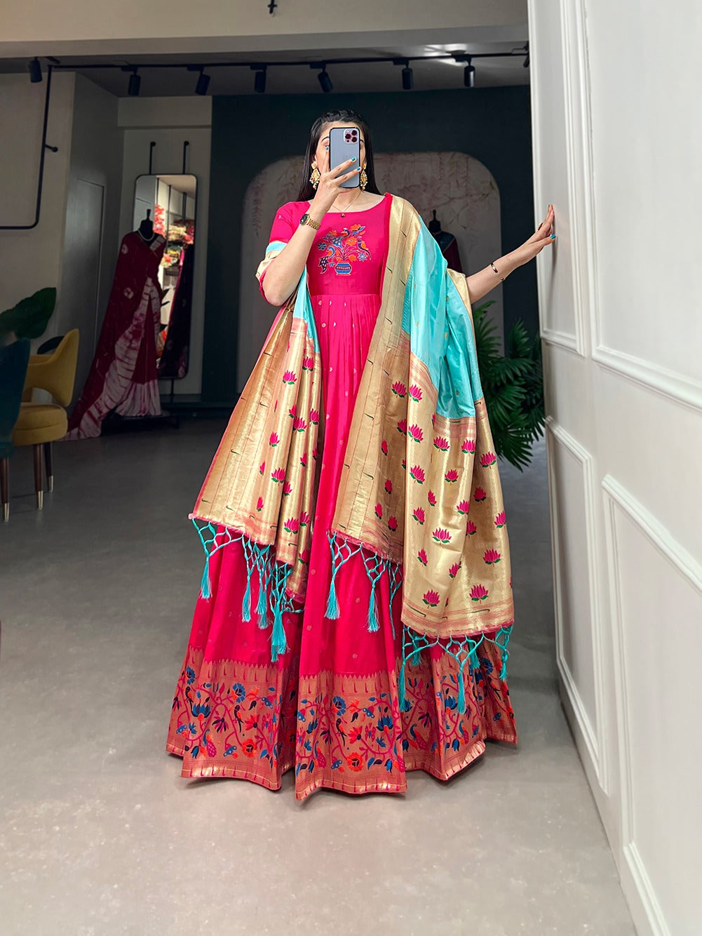 Hooriya fashions - Jacquard silk Gown
