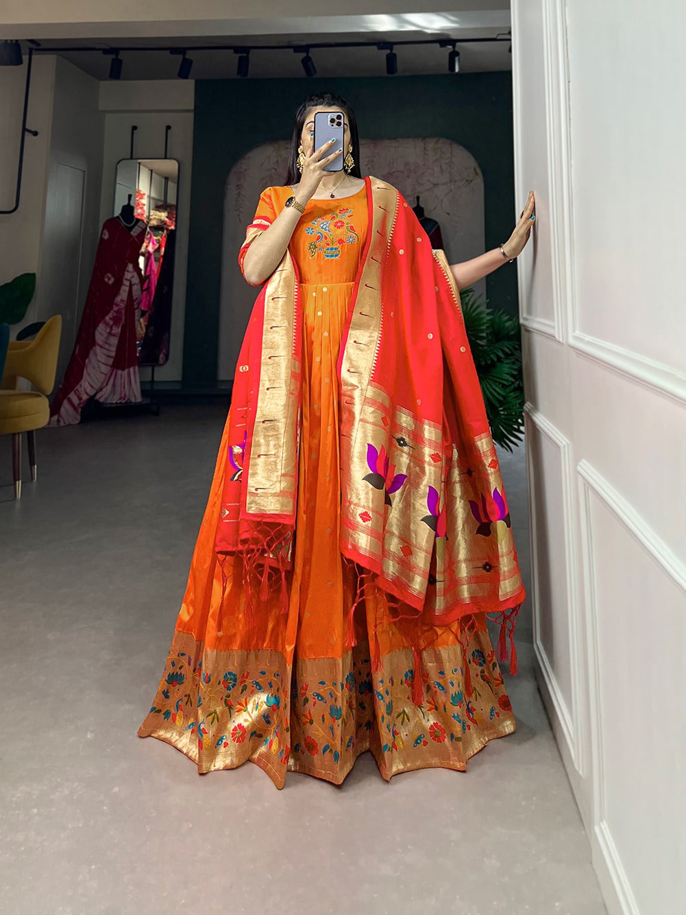 Hooriya fashions - Jacquard silk Gown