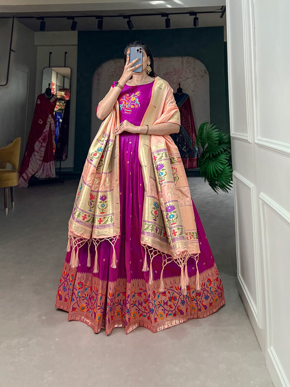 Hooriya fashions - Jacquard silk Gown