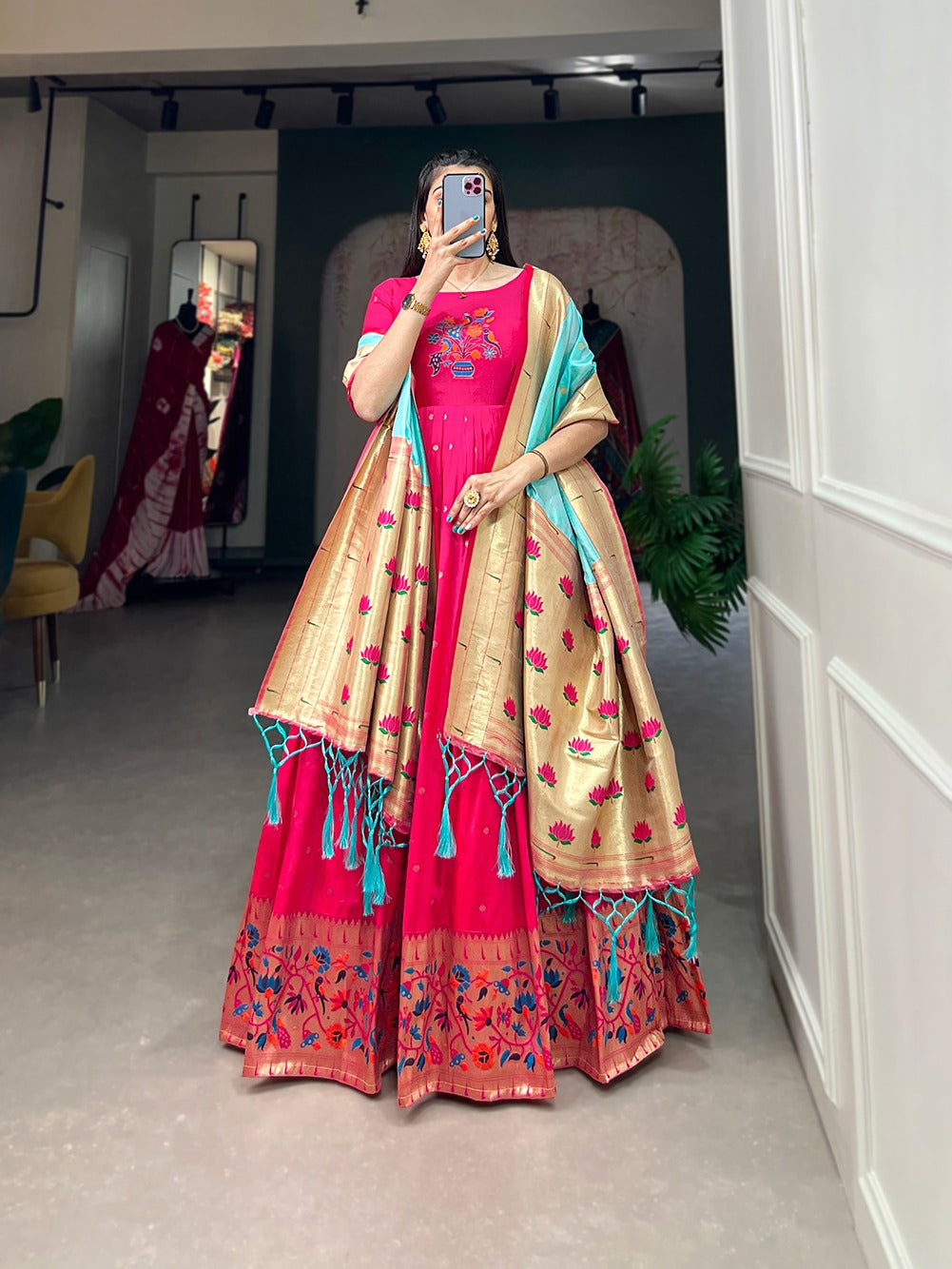 Hooriya fashions - Jacquard silk Gown
