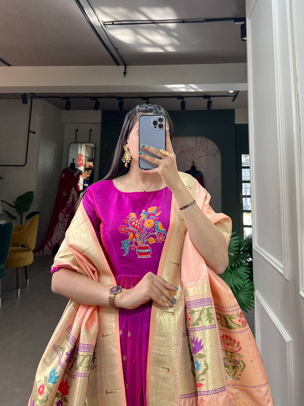 Hooriya fashions - Jacquard silk Gown
