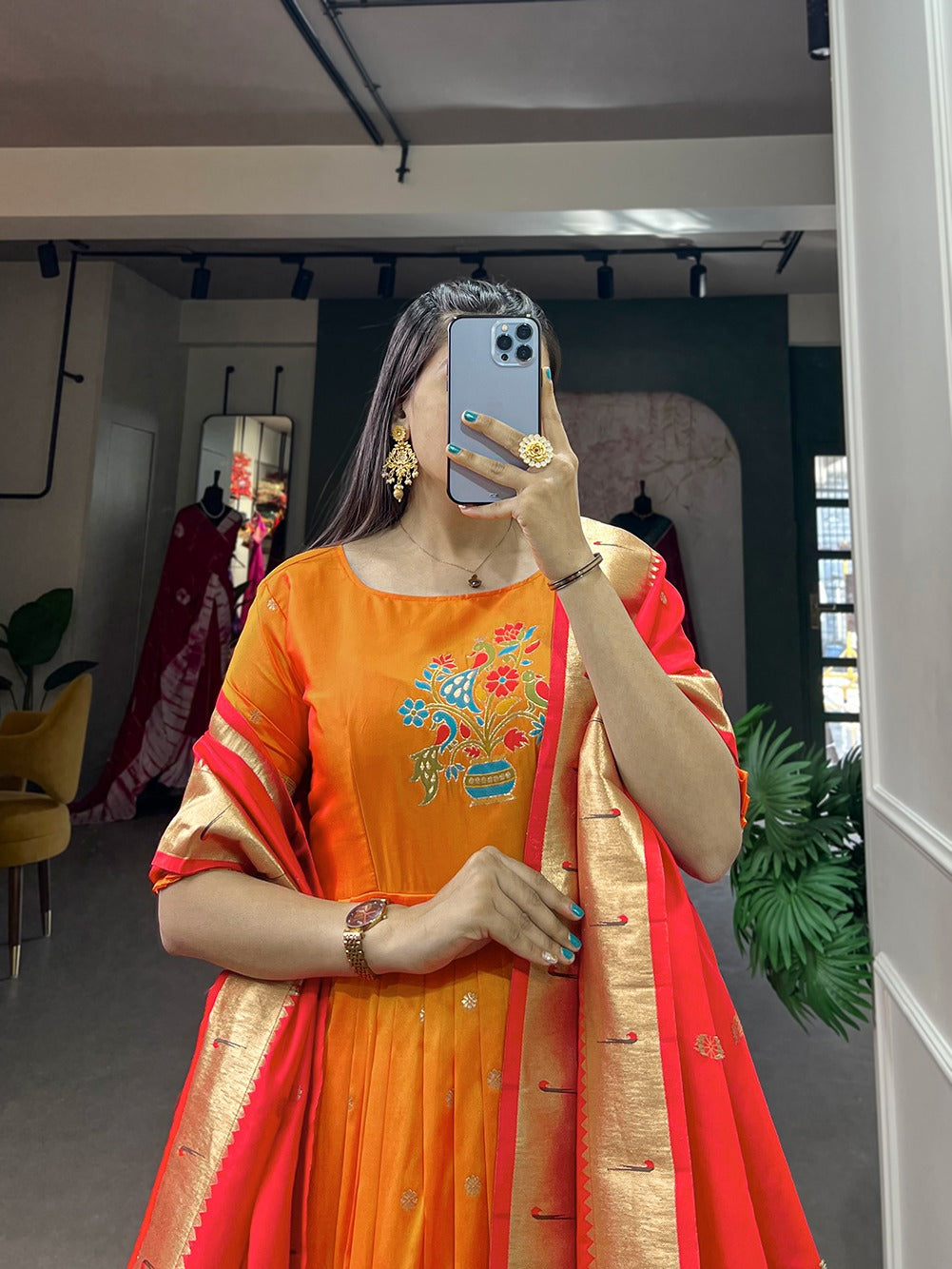 Hooriya fashions - Jacquard silk Gown