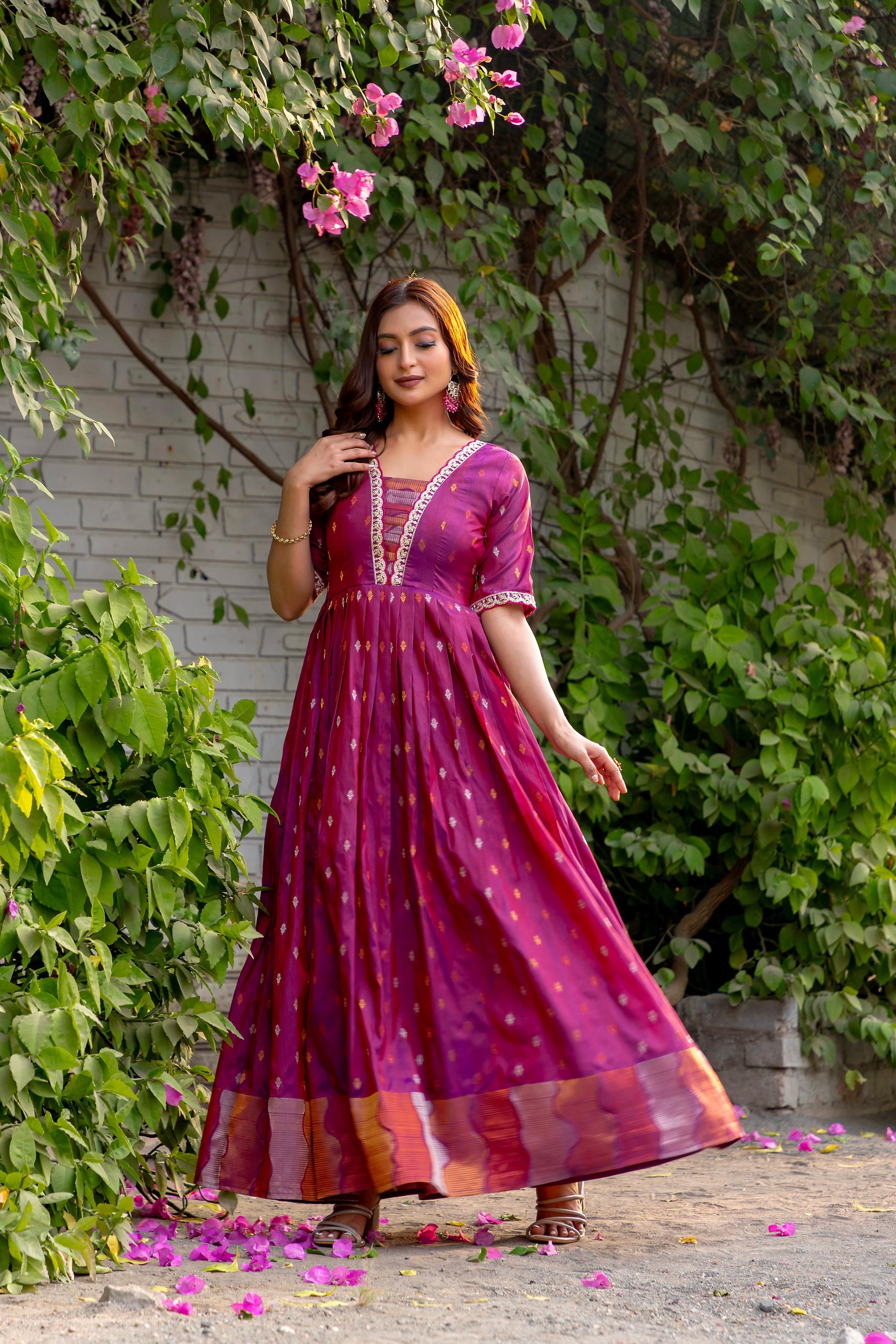 Hooriya fashions - Craft Silk gown