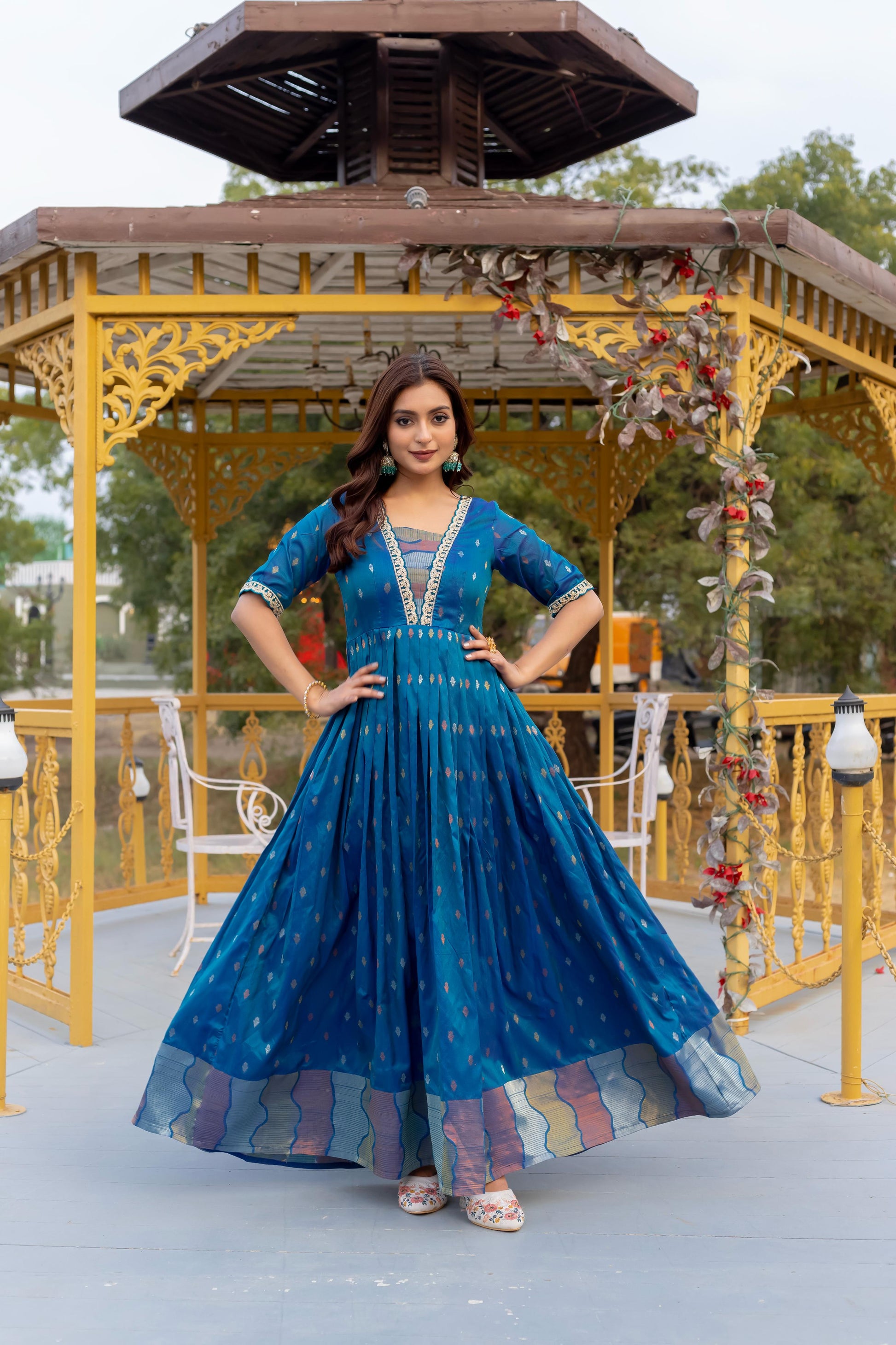 Hooriya fashions - Craft Silk gown