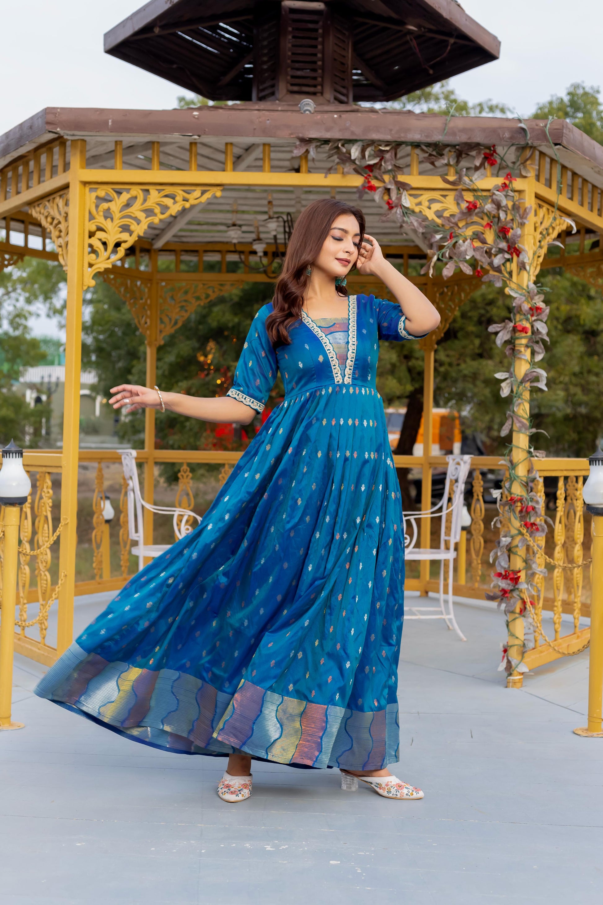 Hooriya fashions - Craft Silk gown