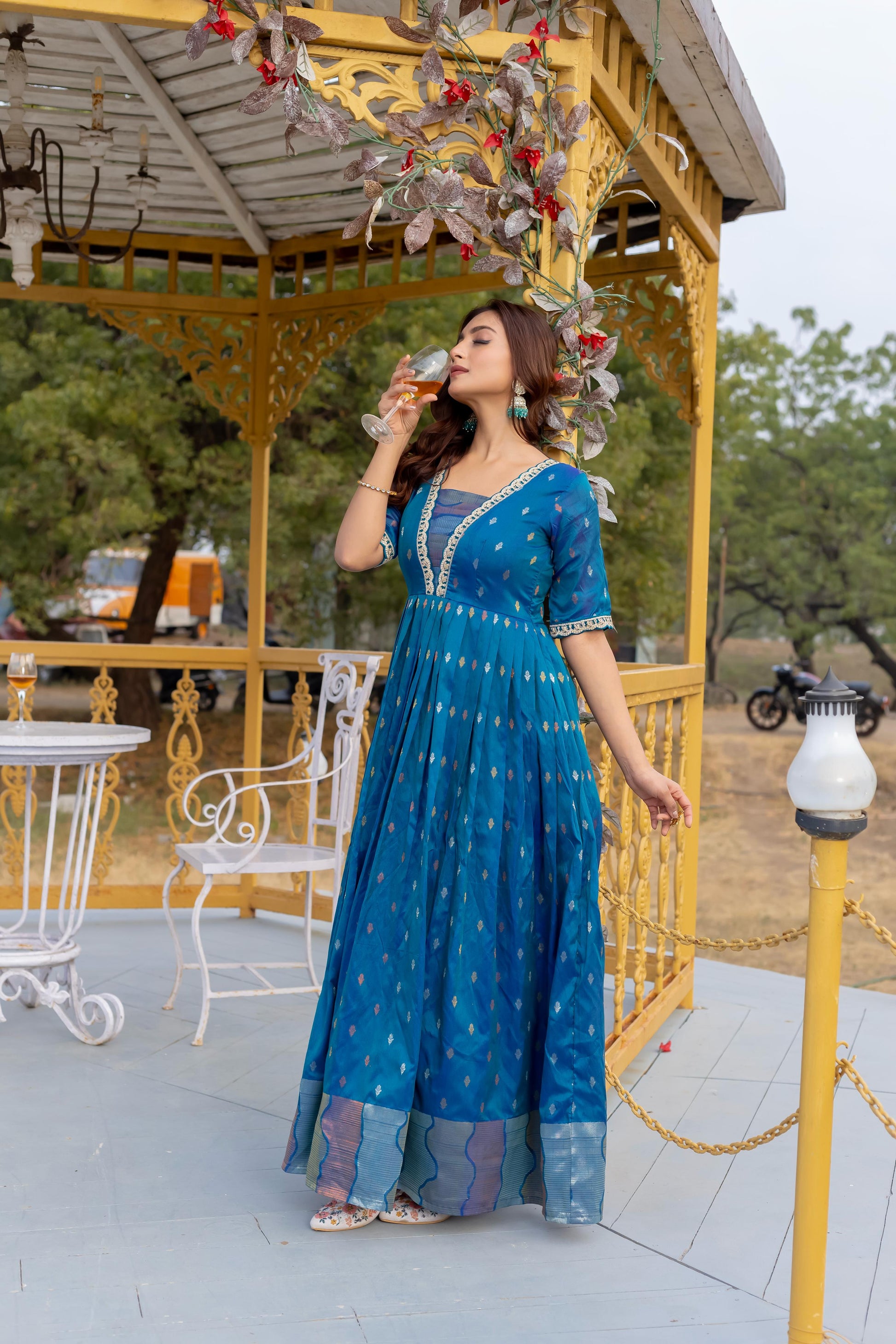 Hooriya fashions - Craft Silk gown