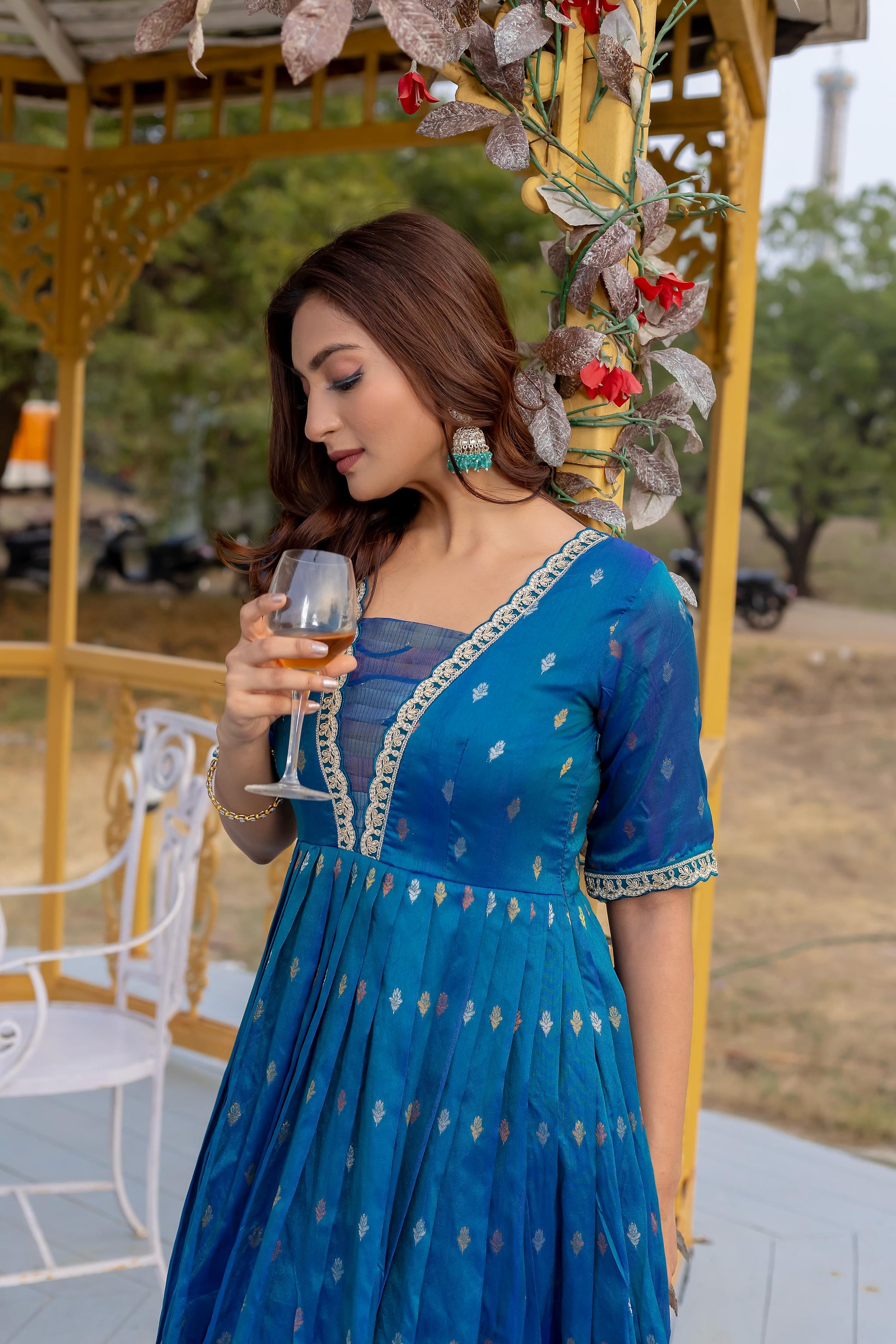 Hooriya fashions - Craft Silk gown
