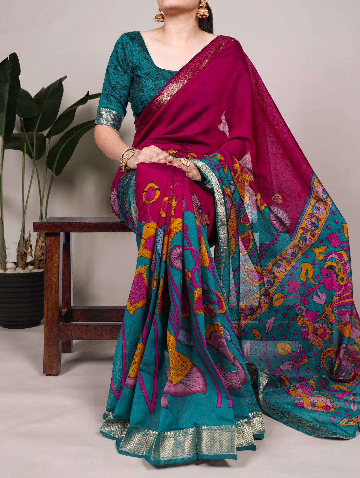 Hooriya Fashions - Polyester Viscose Chanderi Nature’s art in every weave Saree.