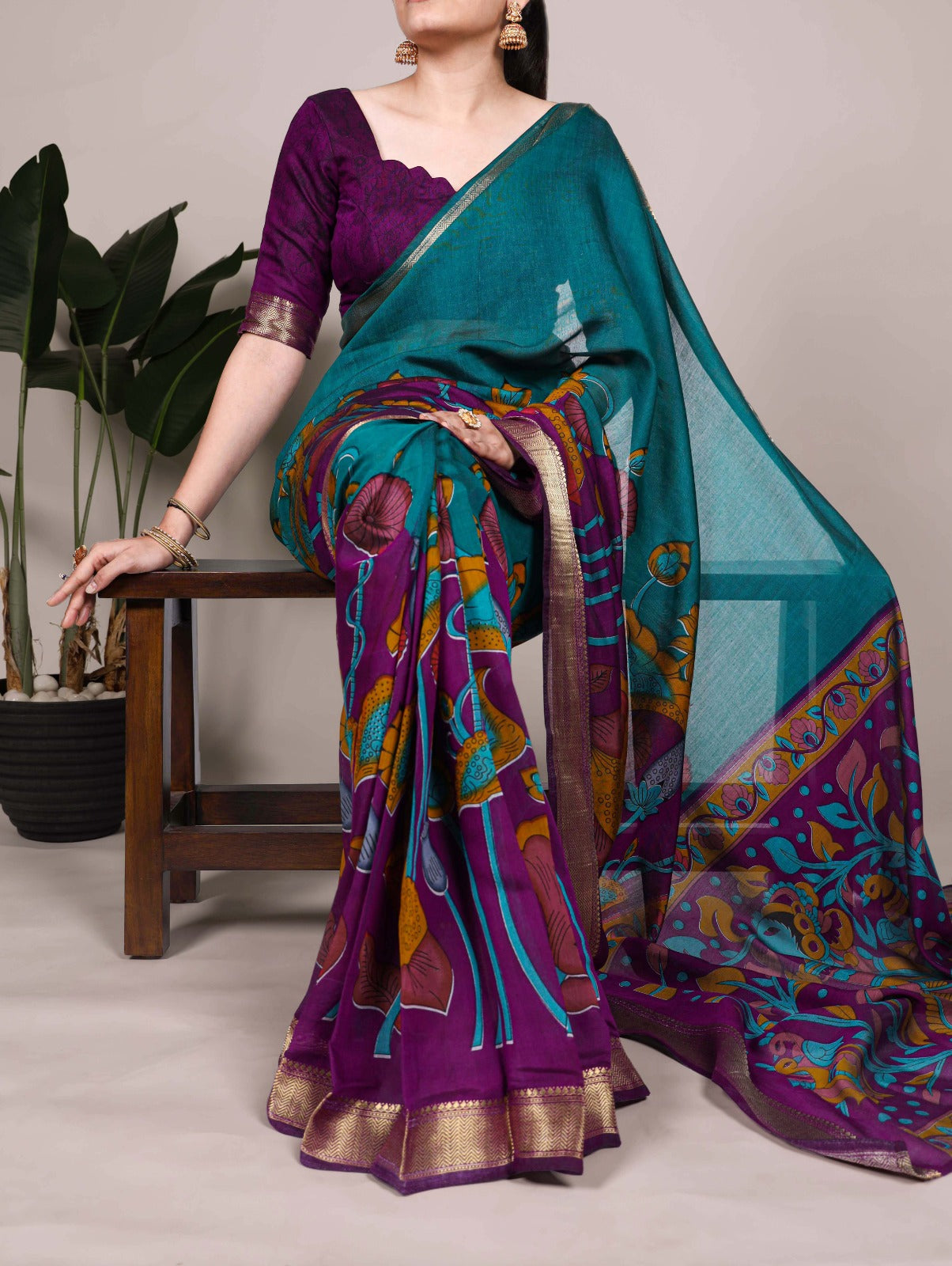 Hooriya Fashions - Polyester Viscose Chanderi Nature’s art in every weave Saree.