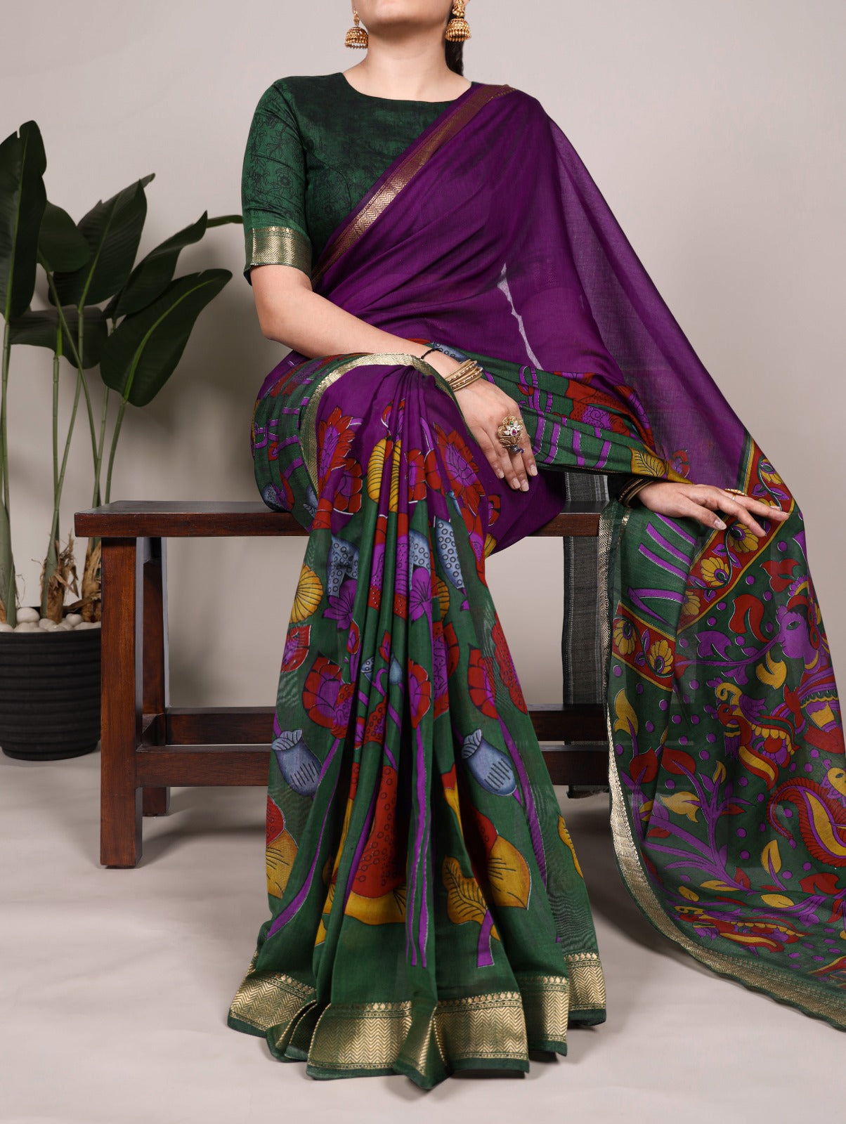 Hooriya Fashions - Polyester Viscose Chanderi Nature’s art in every weave Saree.