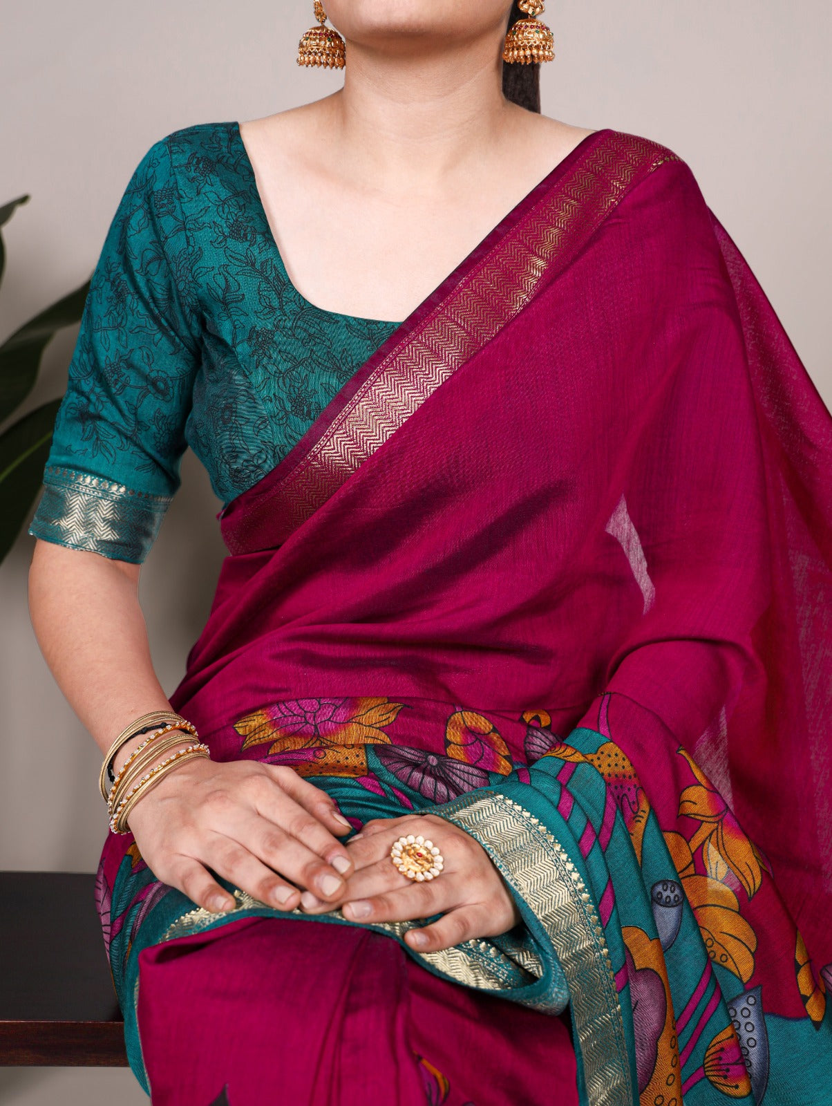 Hooriya Fashions - Polyester Viscose Chanderi Nature’s art in every weave Saree.