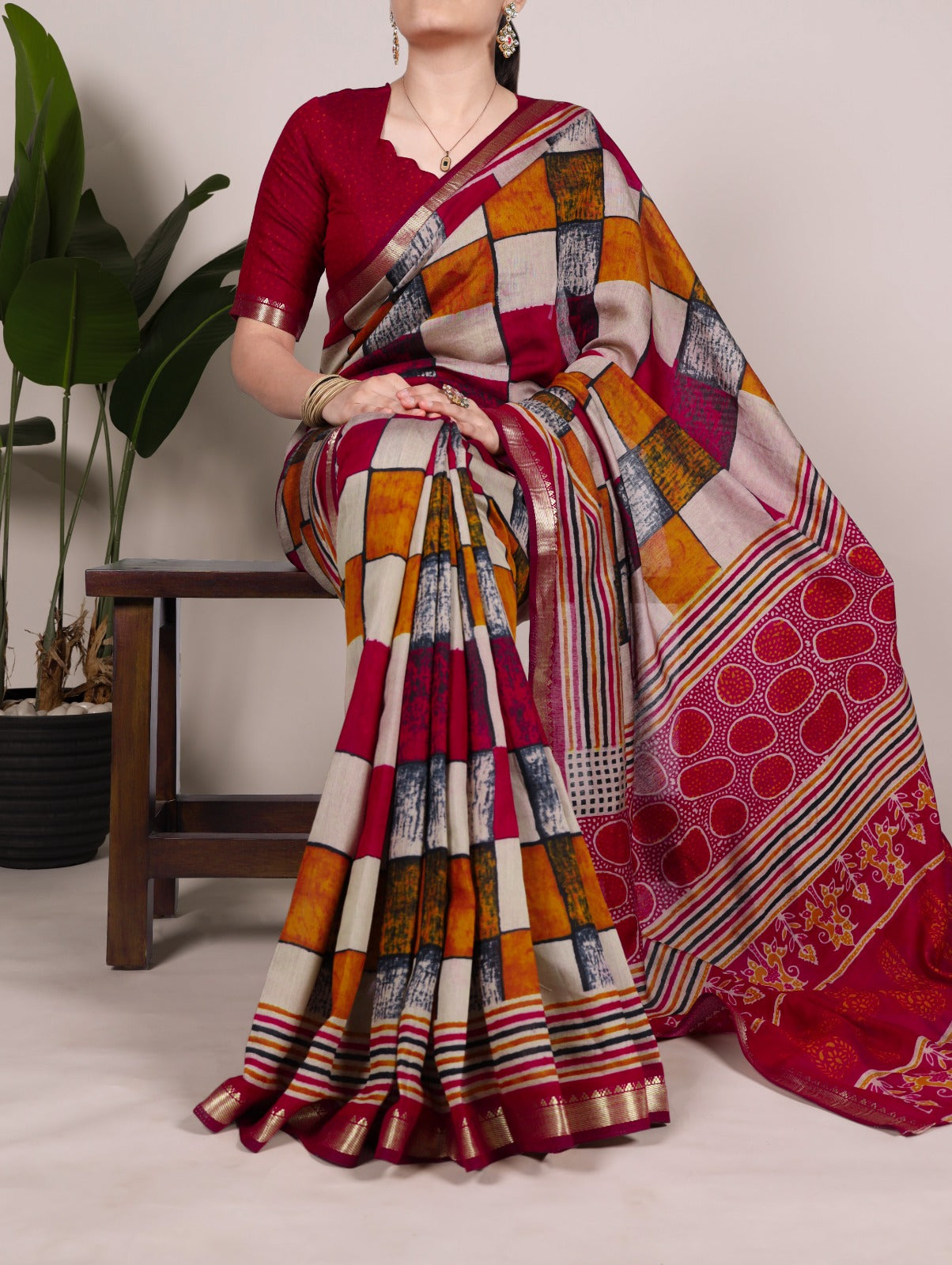 Hooriya fashions - Woven whispers of royalty, wrapped in Chanderi charm Saree.