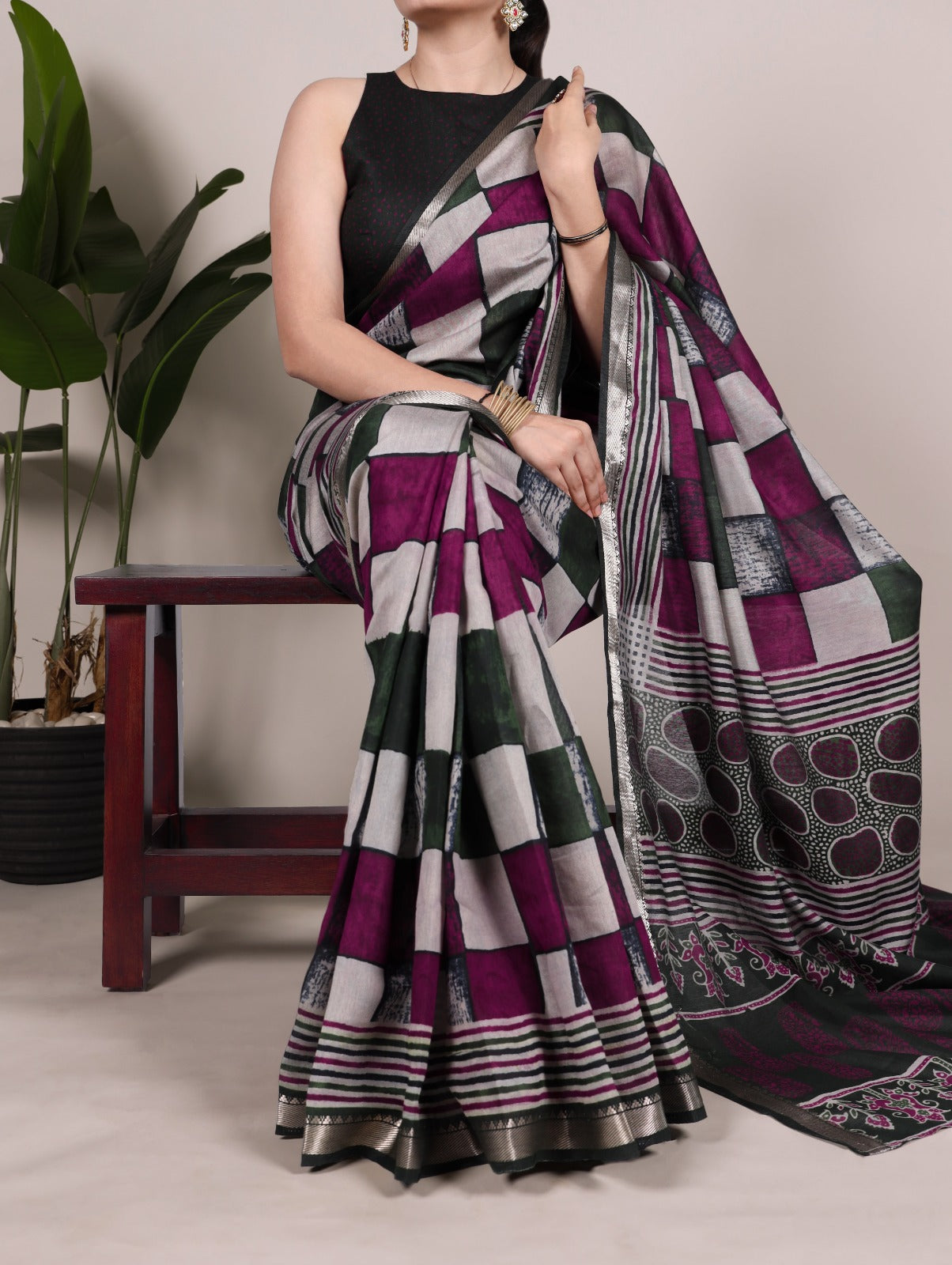 Hooriya fashions - Woven whispers of royalty, wrapped in Chanderi charm Saree.