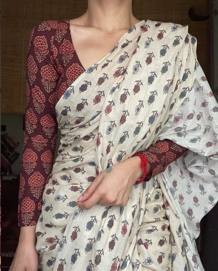 Hooriya fashions - Chanderi Cotton saree