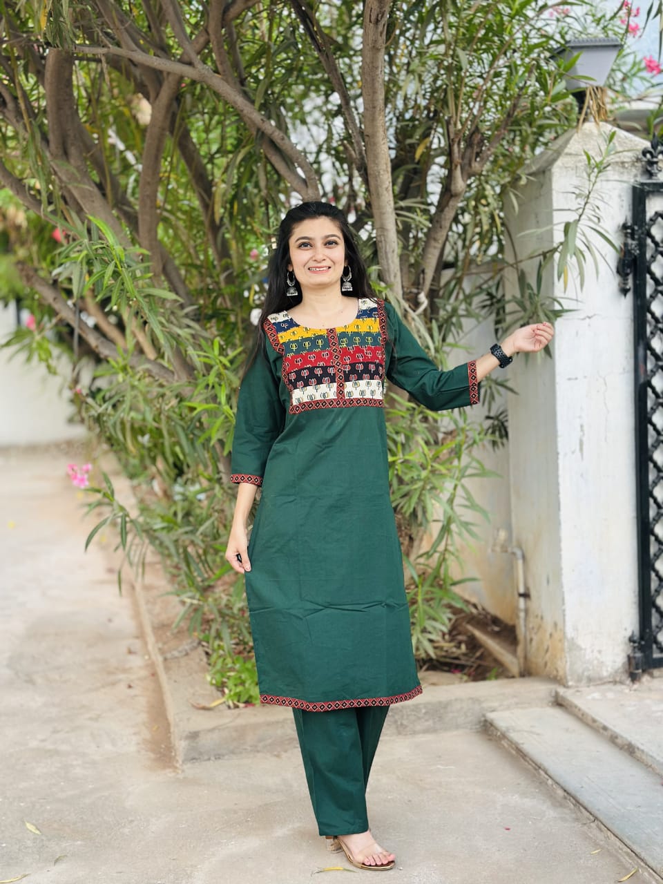 Hooriya fashions - Cotton cord set kurti pant.