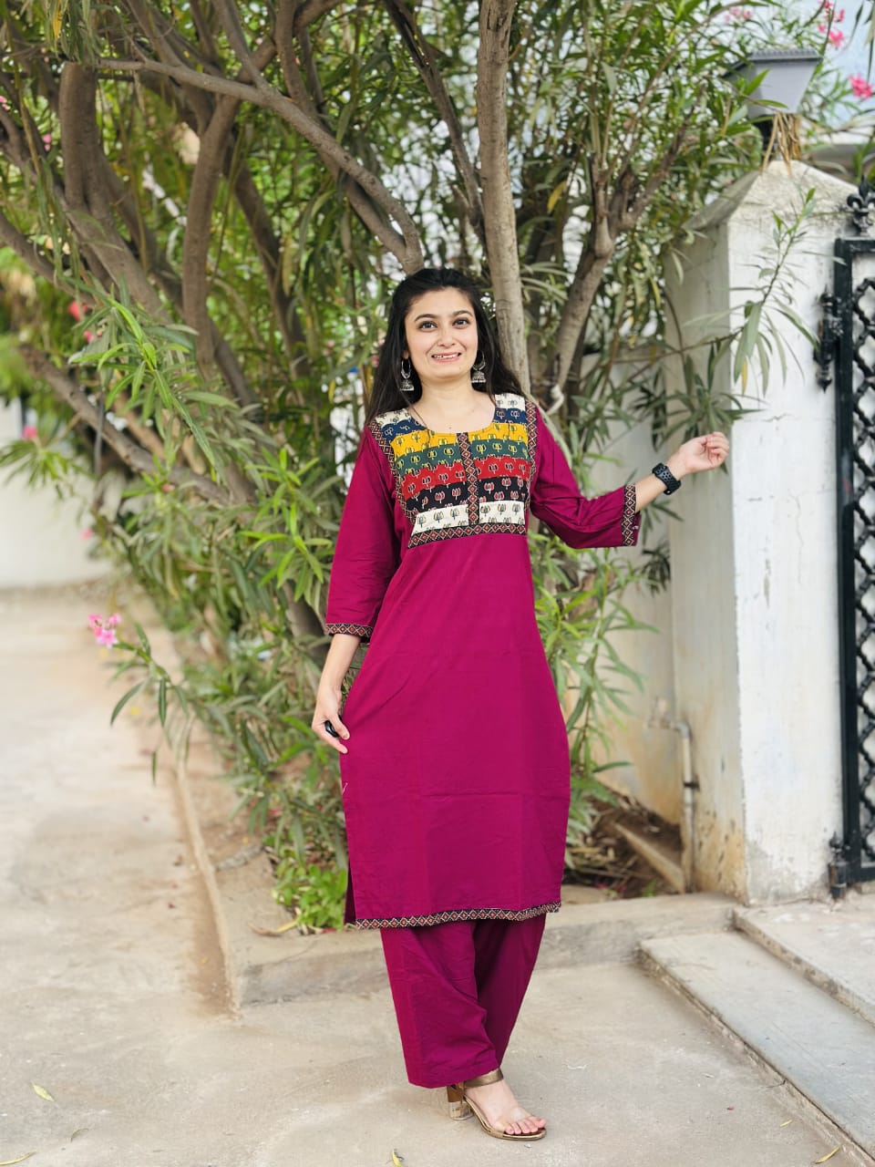 Hooriya fashions - Cotton cord set kurti pant.