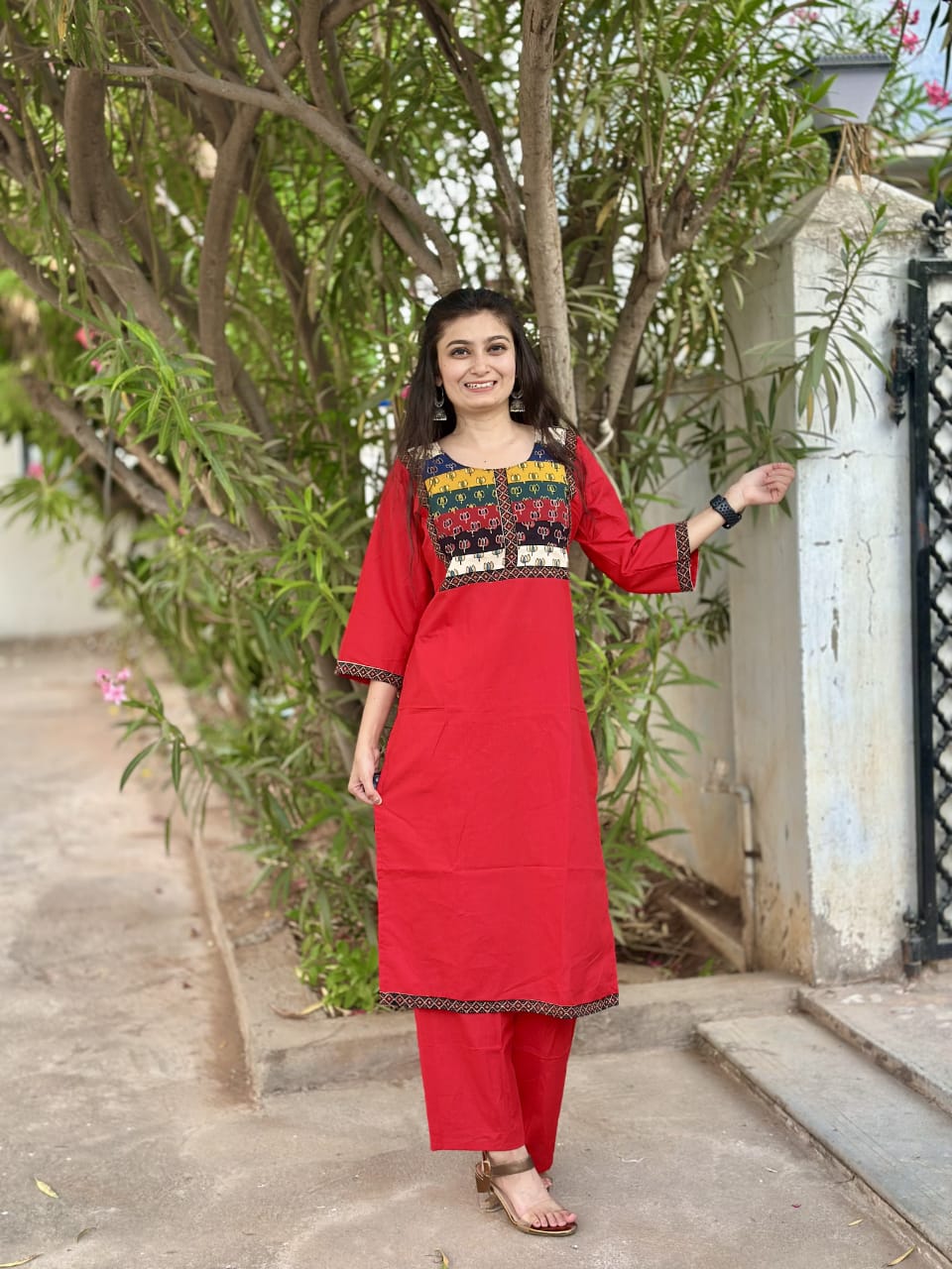 Hooriya fashions - Cotton cord set kurti pant.