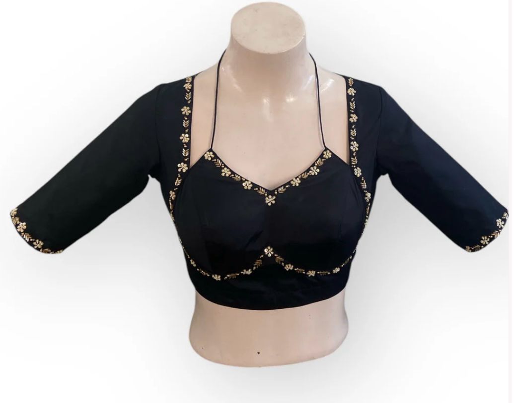 Hooriya fashions - A beauty of golden handwork work with colourful thread and sequence all over blouse