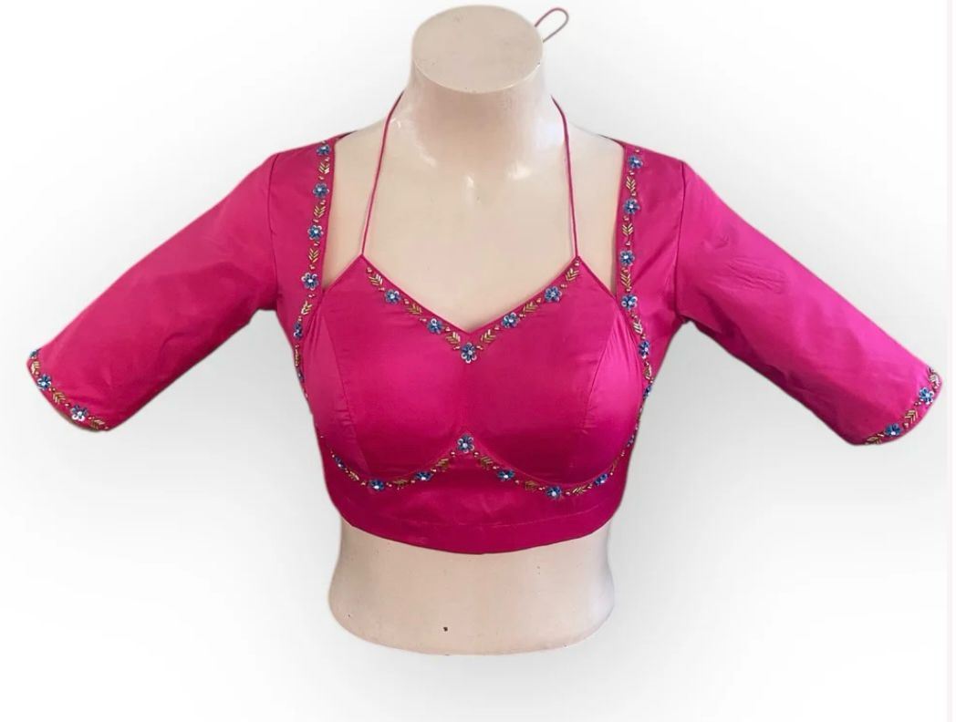 Hooriya fashions - A beauty of golden handwork work with colourful thread and sequence all over blouse