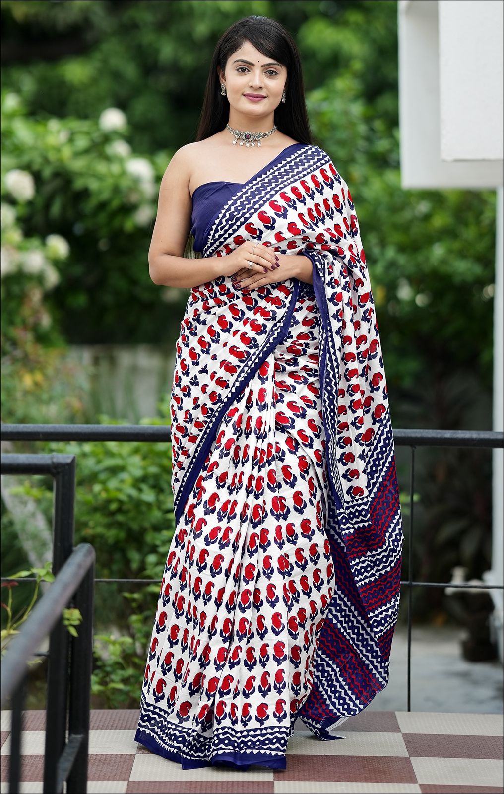 Hooriya Fashions - Jaipur Bagru Printed saree.