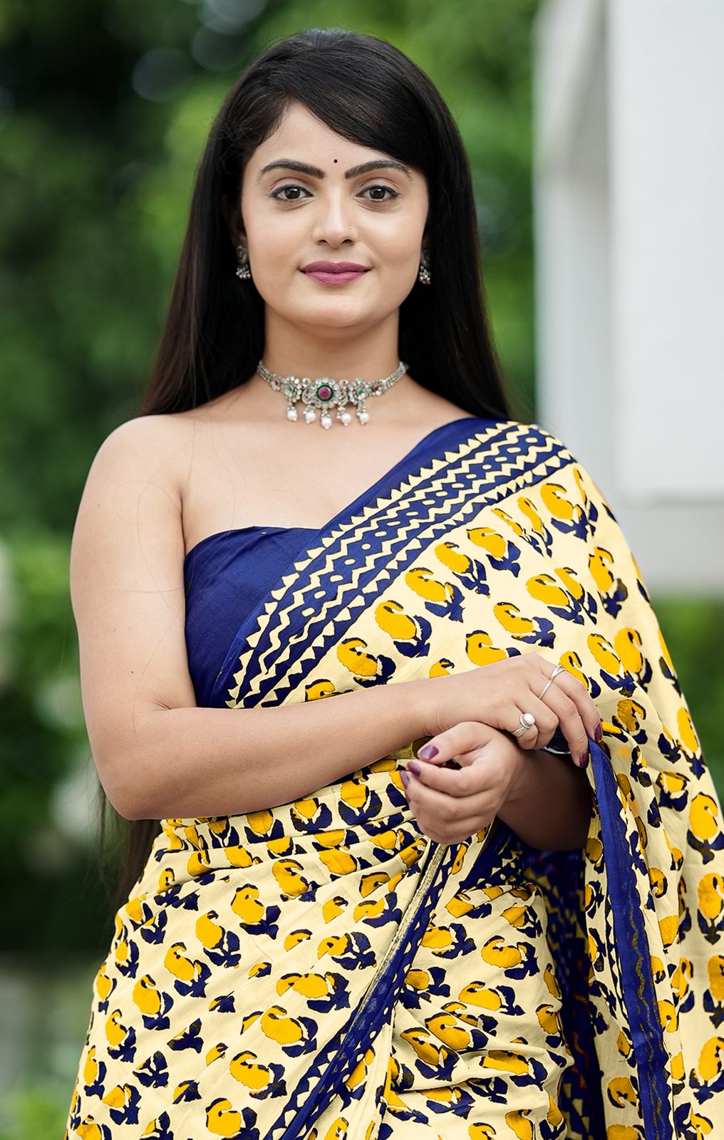 Hooriya Fashions - Jaipur Bagru Printed saree.