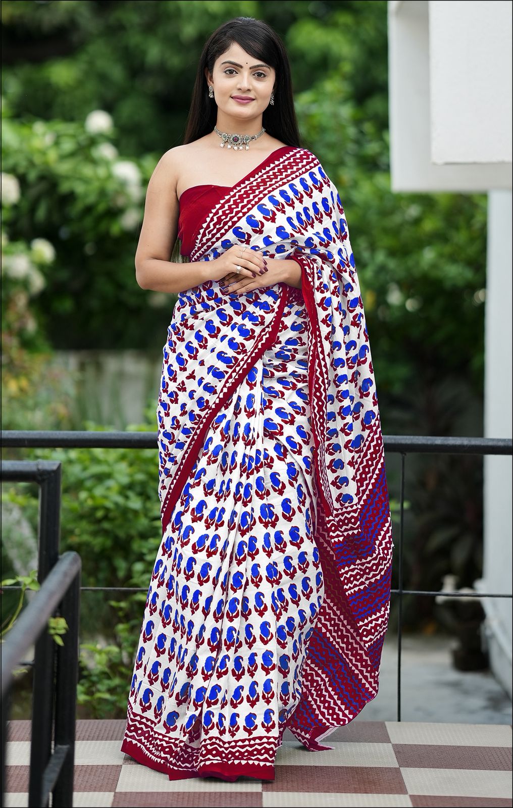 Hooriya Fashions - Jaipur Bagru Printed saree.