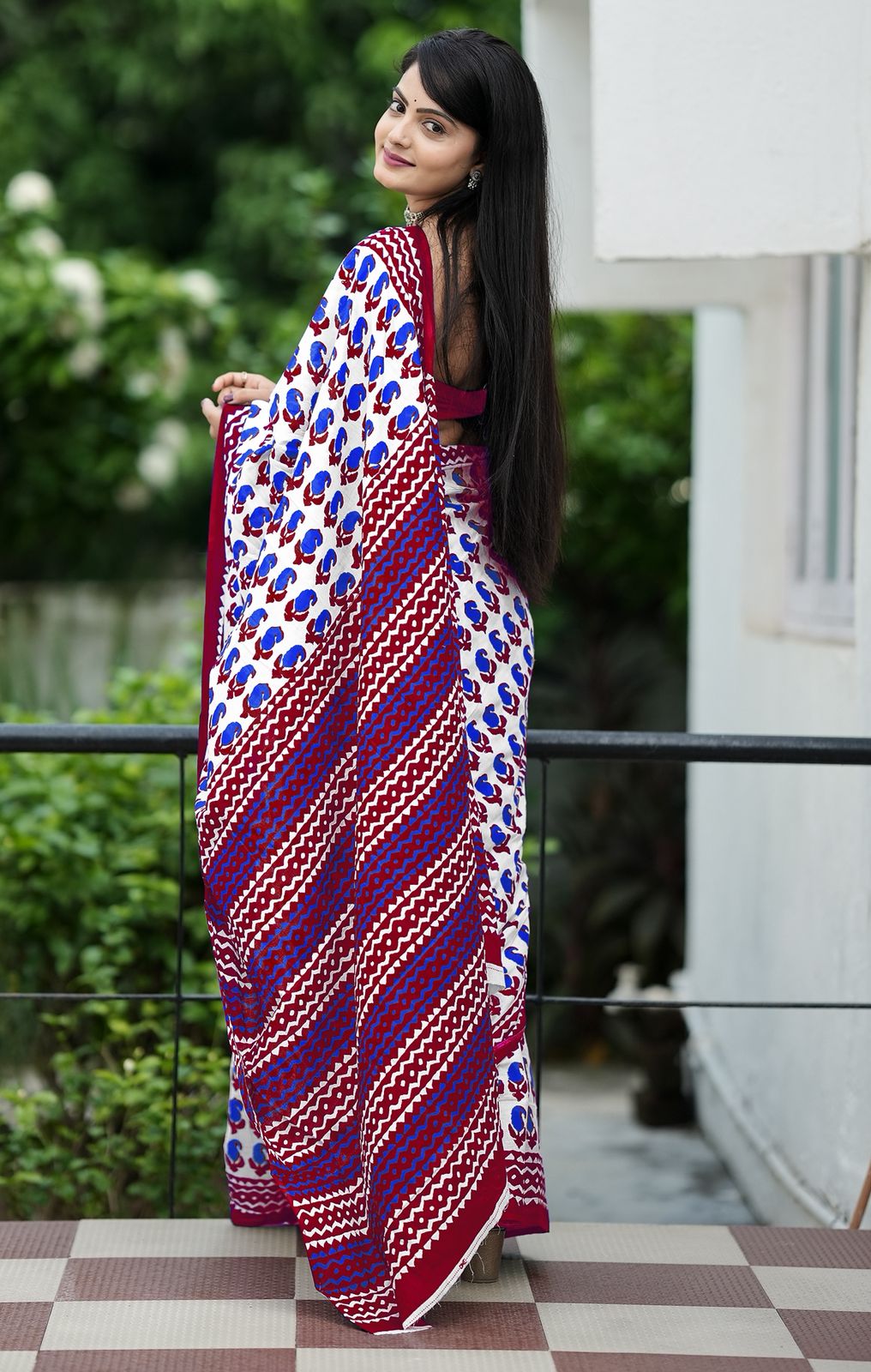 Hooriya Fashions - Jaipur Bagru Printed saree.