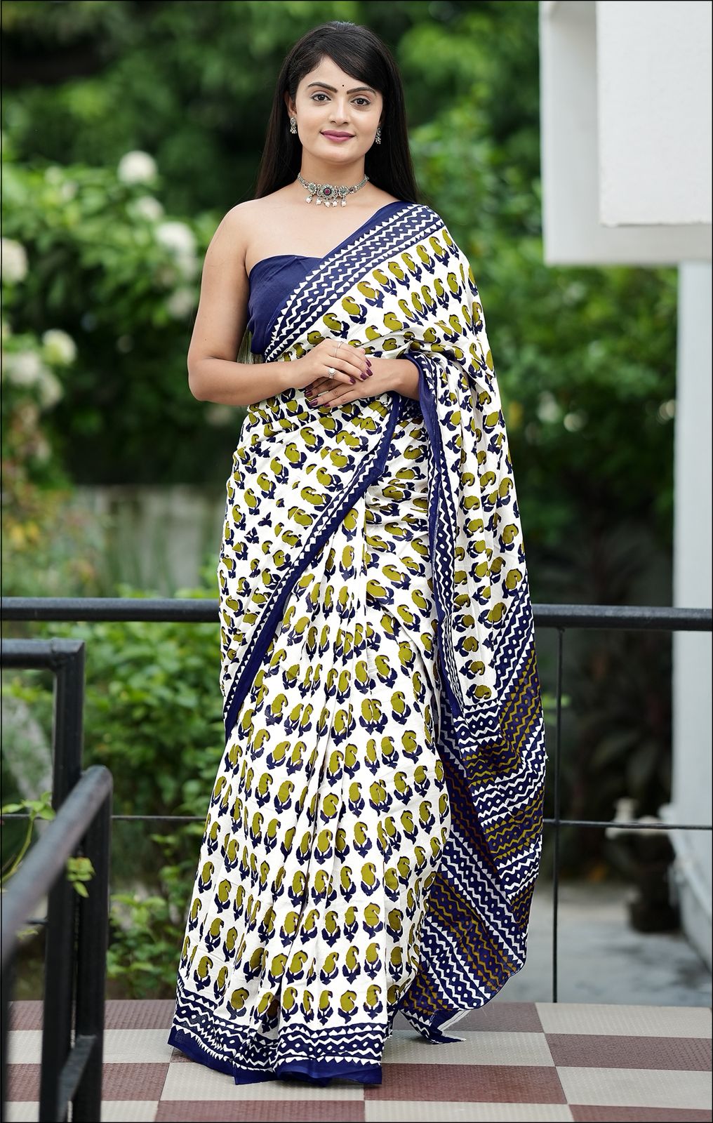 Hooriya Fashions - Jaipur Bagru Printed saree.