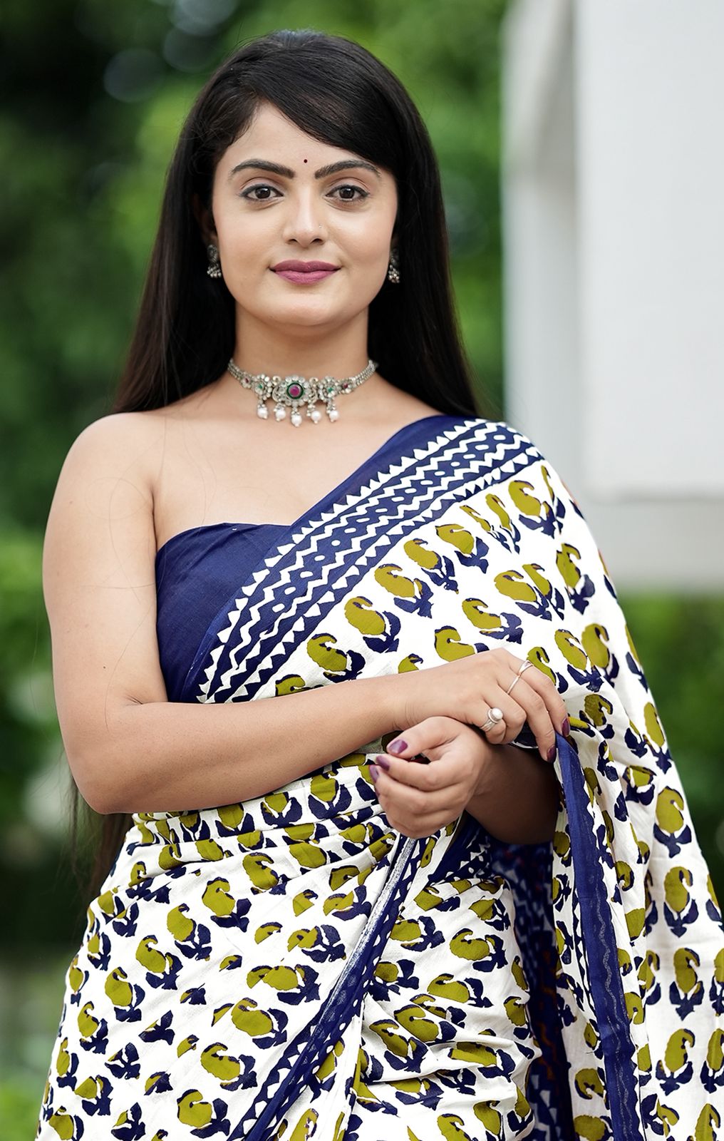 Hooriya Fashions - Jaipur Bagru Printed saree.