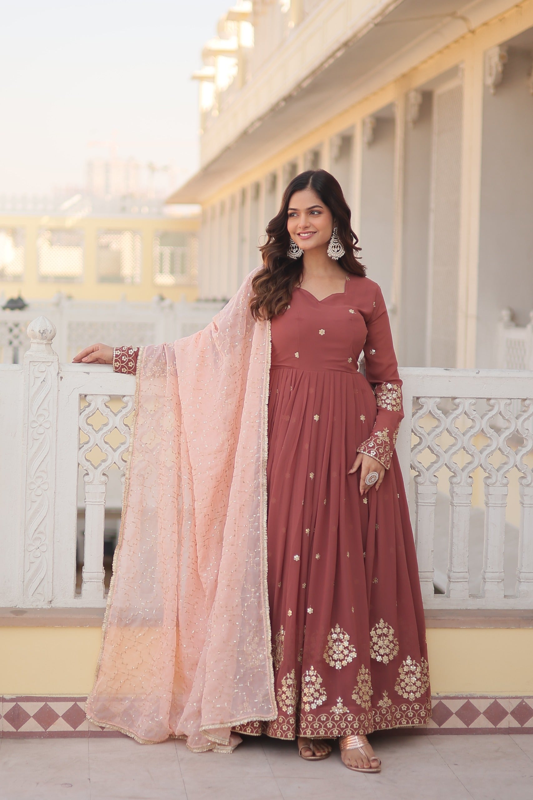 Hooriya fashions - Gown with dupatta
