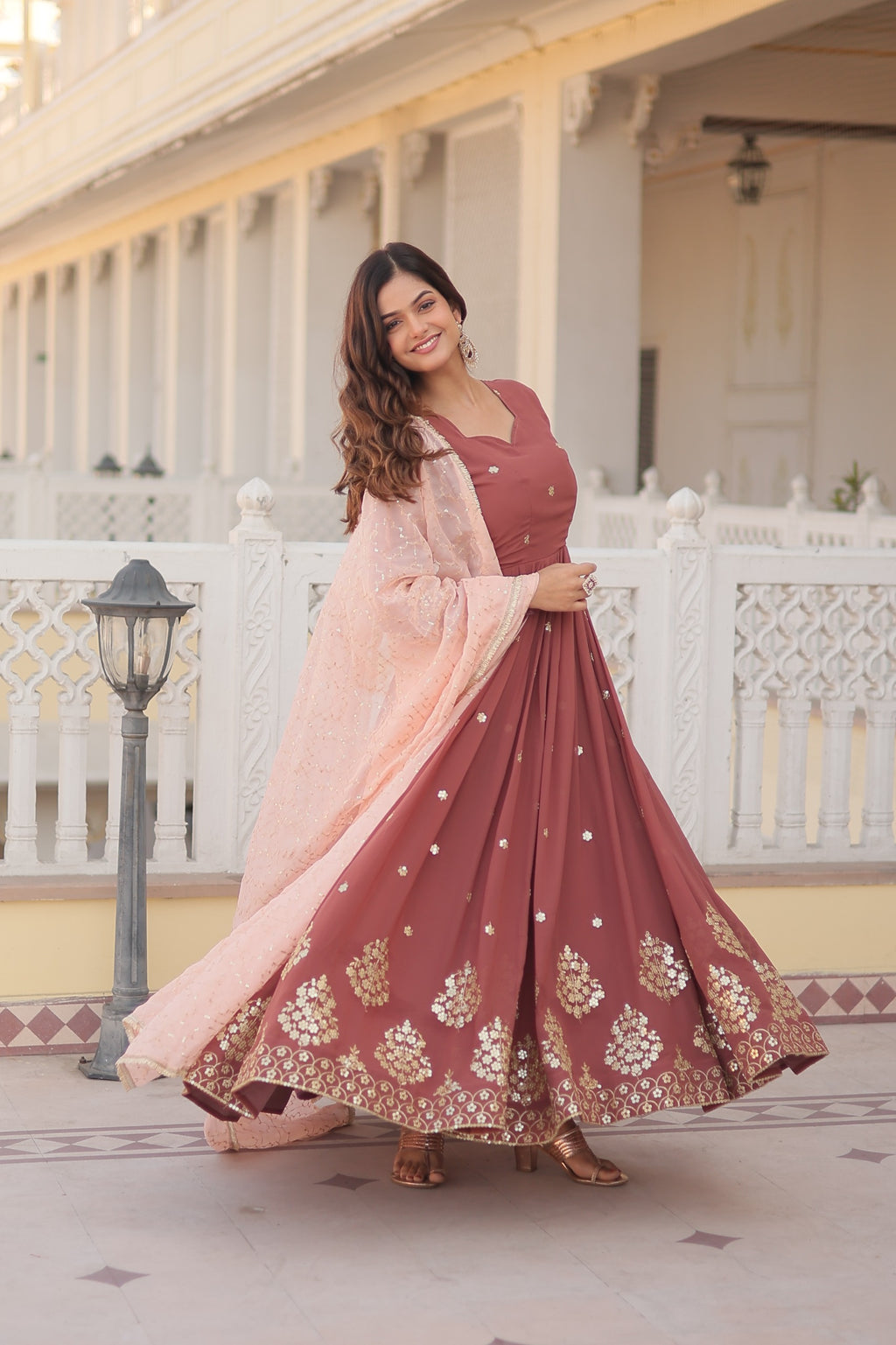 Hooriya fashions - Gown with dupatta
