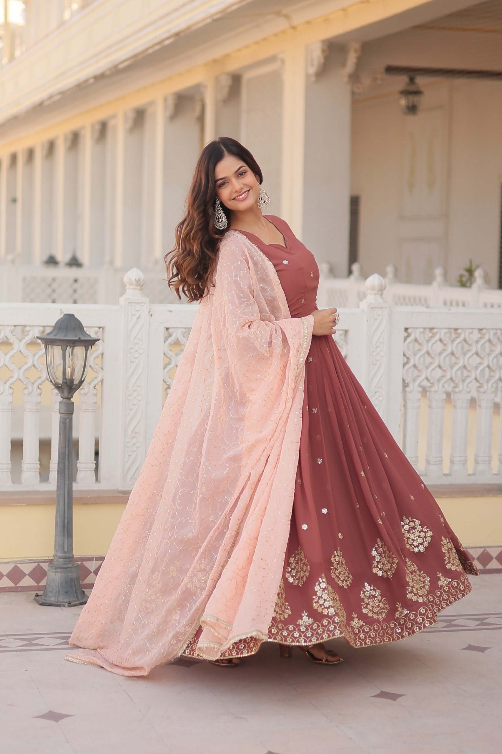 Hooriya fashions - Gown with dupatta
