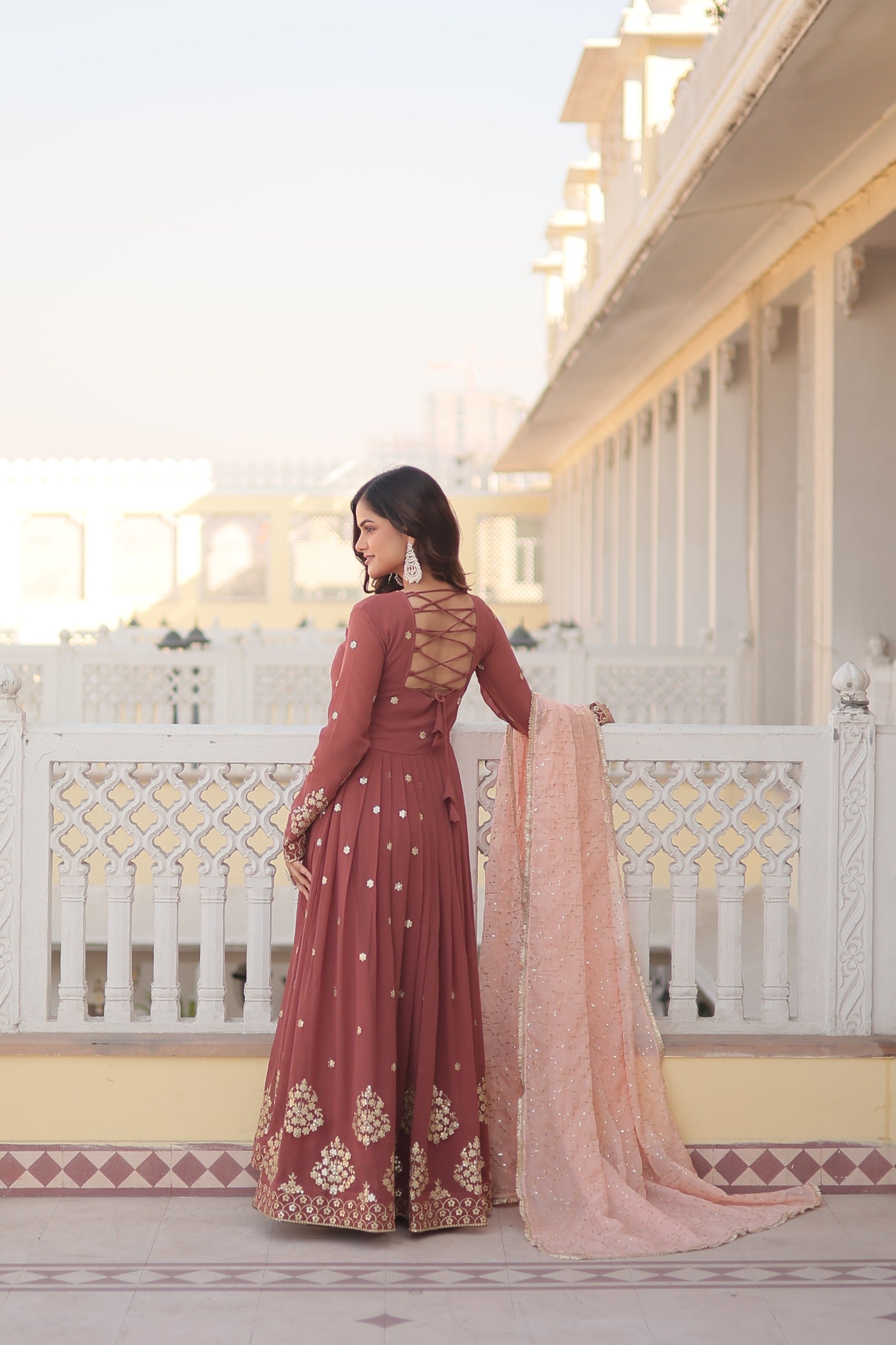 Hooriya fashions - Gown with dupatta