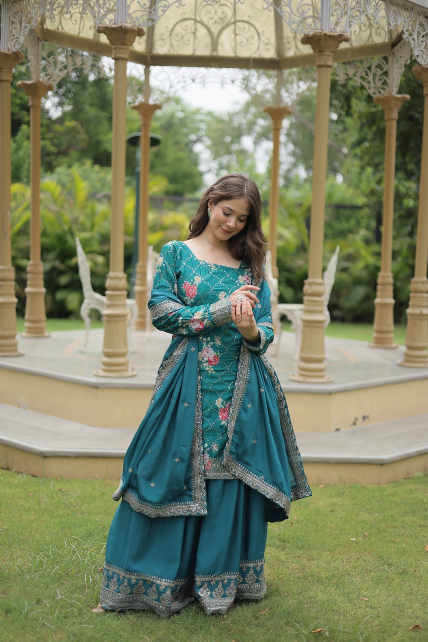 Hooriya fashions -  PREMIUM DESIGNER READYMADE KURTI-PLAZOO-DUPATTA