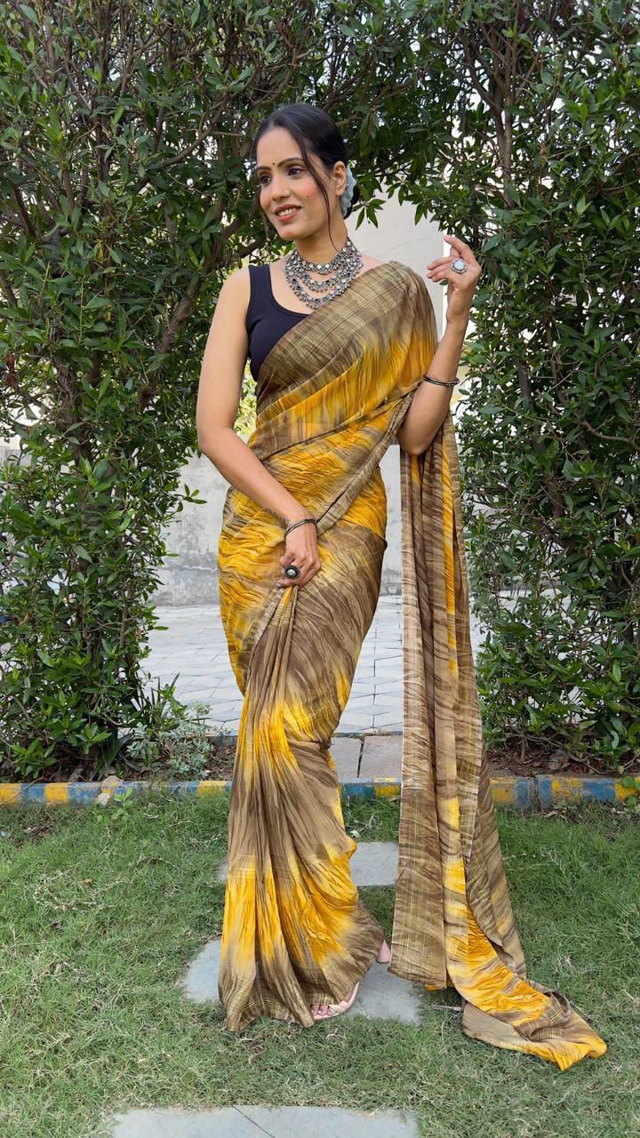 Hooriya Fashions - SOFT GEORGETTE SAREE.