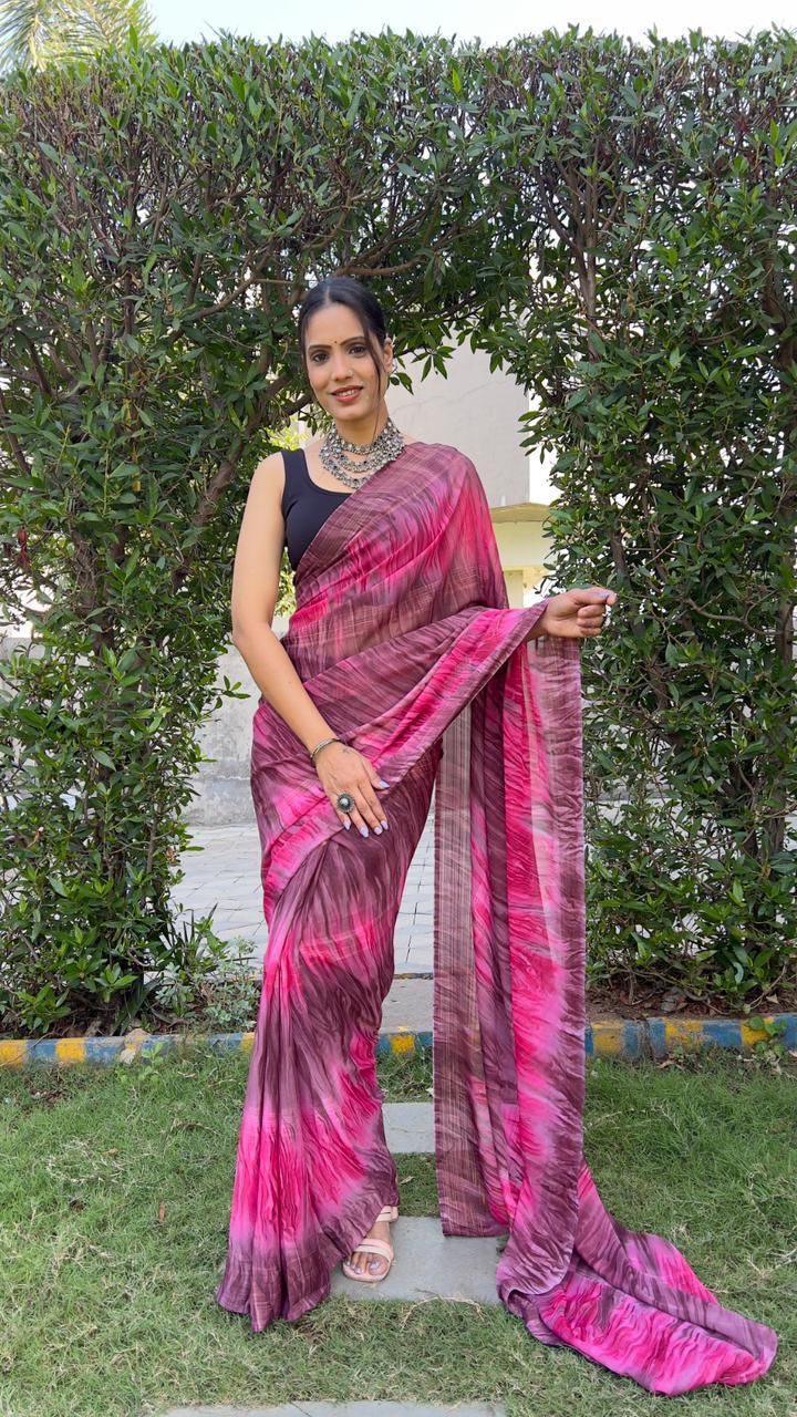 Hooriya Fashions - SOFT GEORGETTE SAREE.